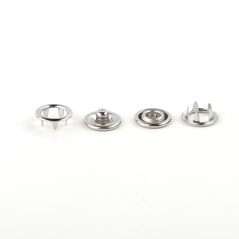 厂家不锈钢五爪钮婴儿服饰空心五爪扣珠光纯铜金属五爪扣四合扣钮