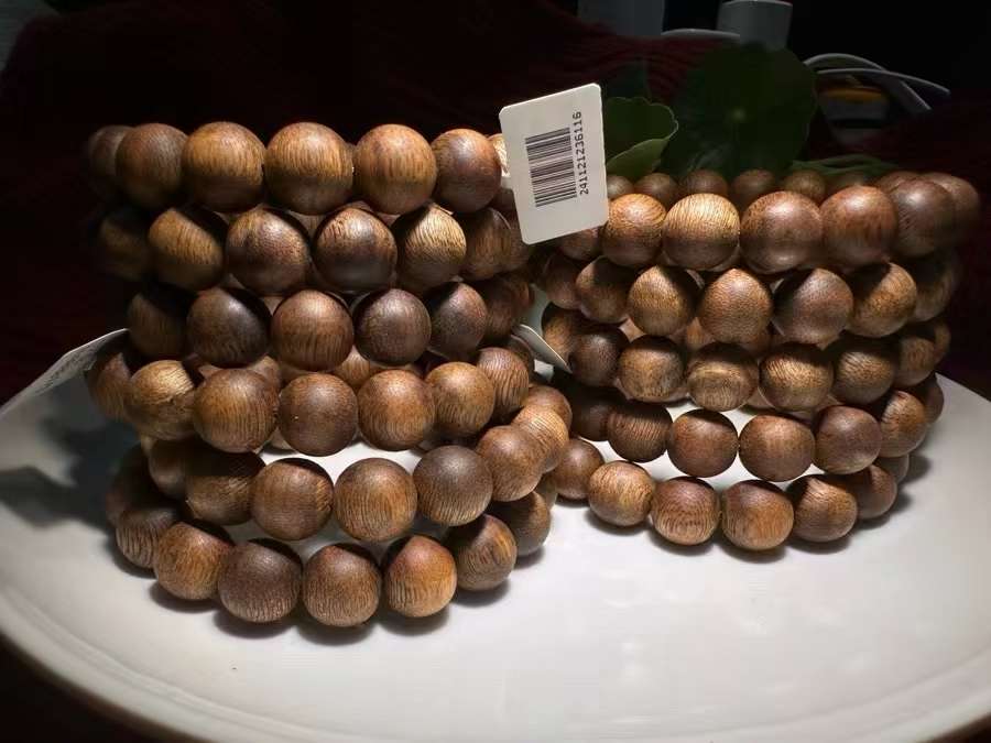Hainan Yingge Green Qinan 1.5 single-ring Genuine agarwood Bracelet with exquisite gift box set detail image 6