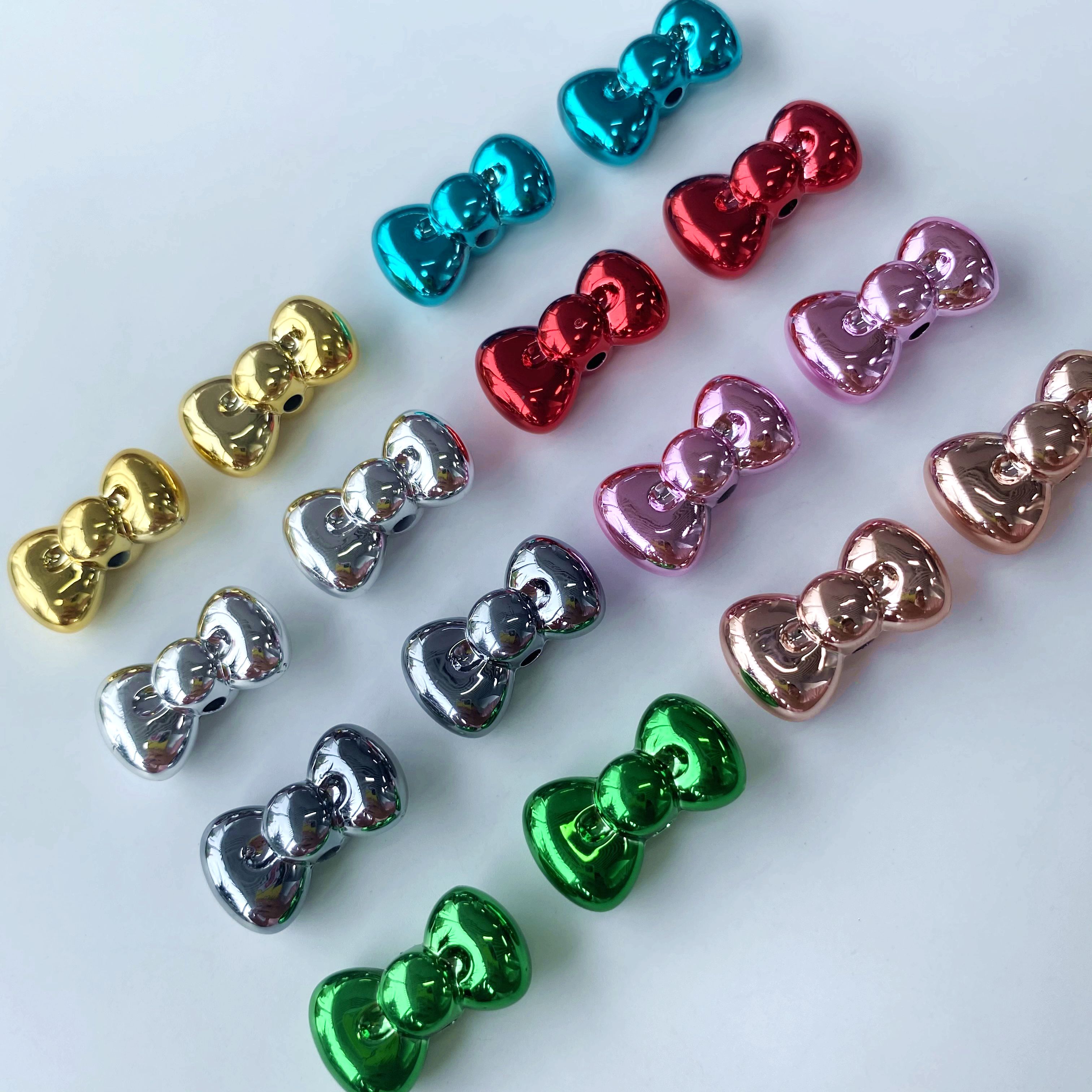 Acrylic electroplated metal creative bean bow tie diy mobile phone pendant chain/pendant key chain accessory making materials