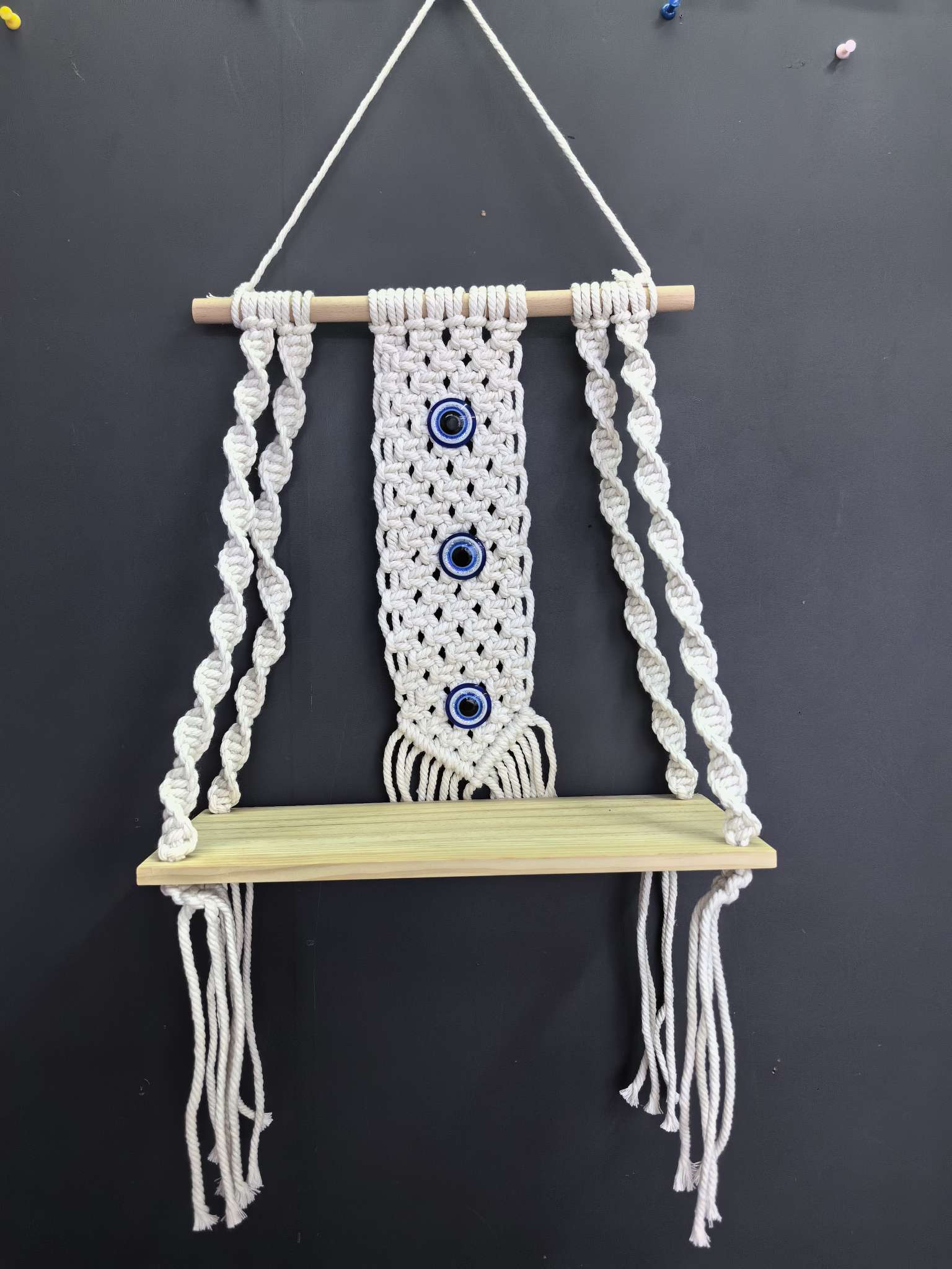 纯手工置物架棉绳编织置物架简易置物架可以收纳物品适用于民宿酒店家居置物架置物架详情图7