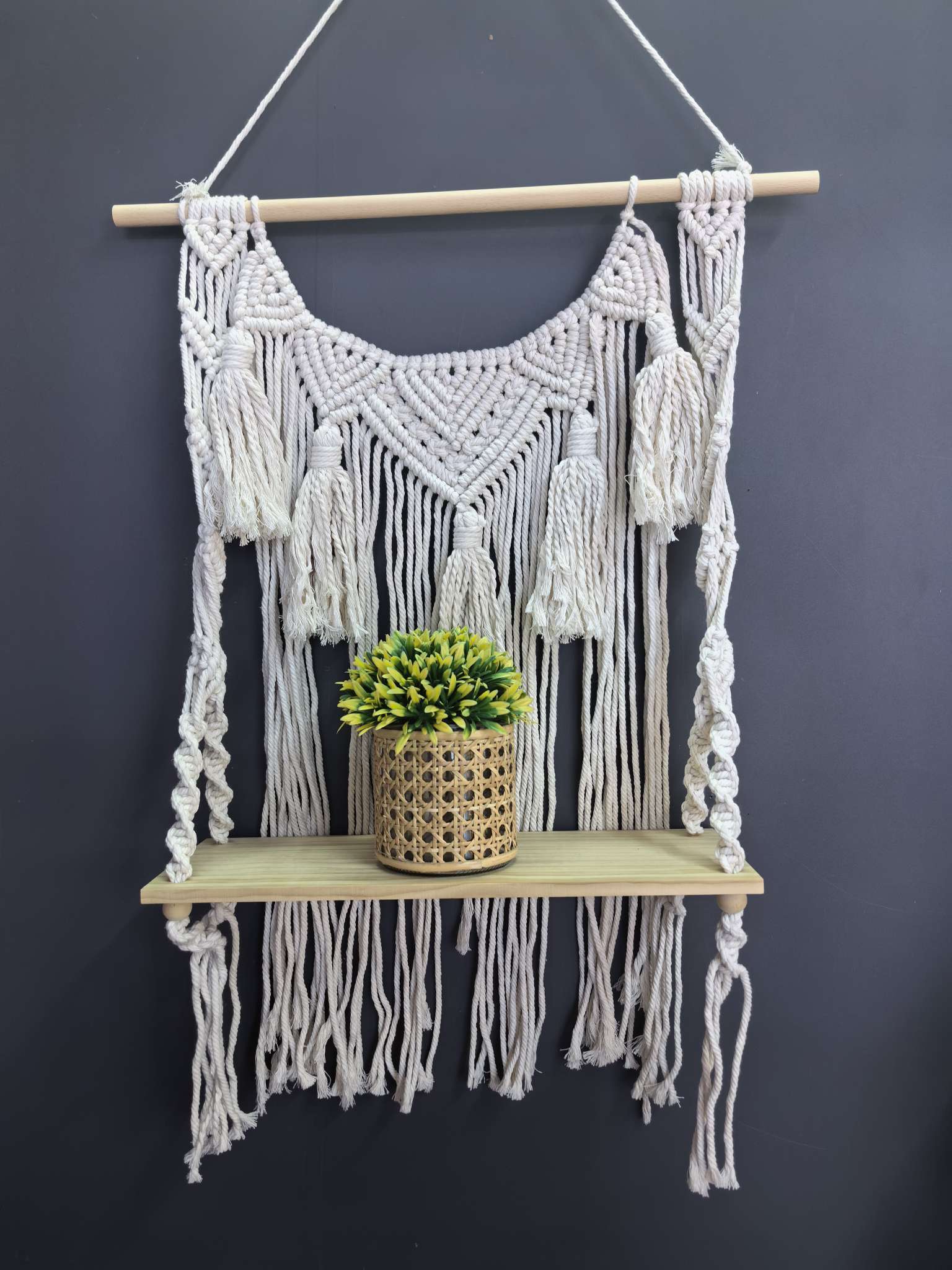 纯手工置物架棉绳编织置物架简易置物架可以收纳物品适用于民宿酒店家居置物架置物架详情图18