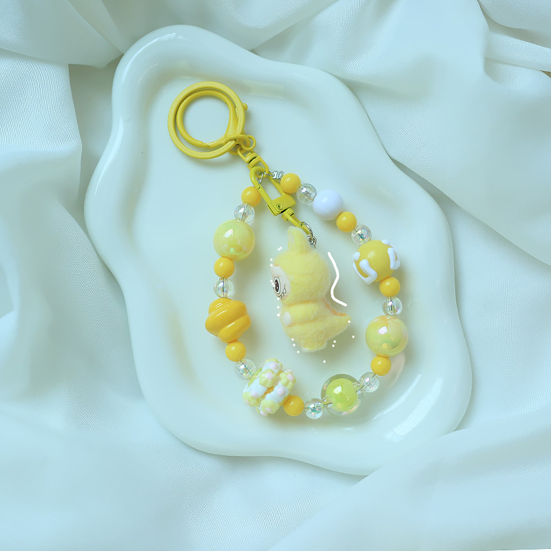 New little dinosaur labubu keychain pendant, cute silicone granule bag pendant accessory, best friend couple gift detail image 5