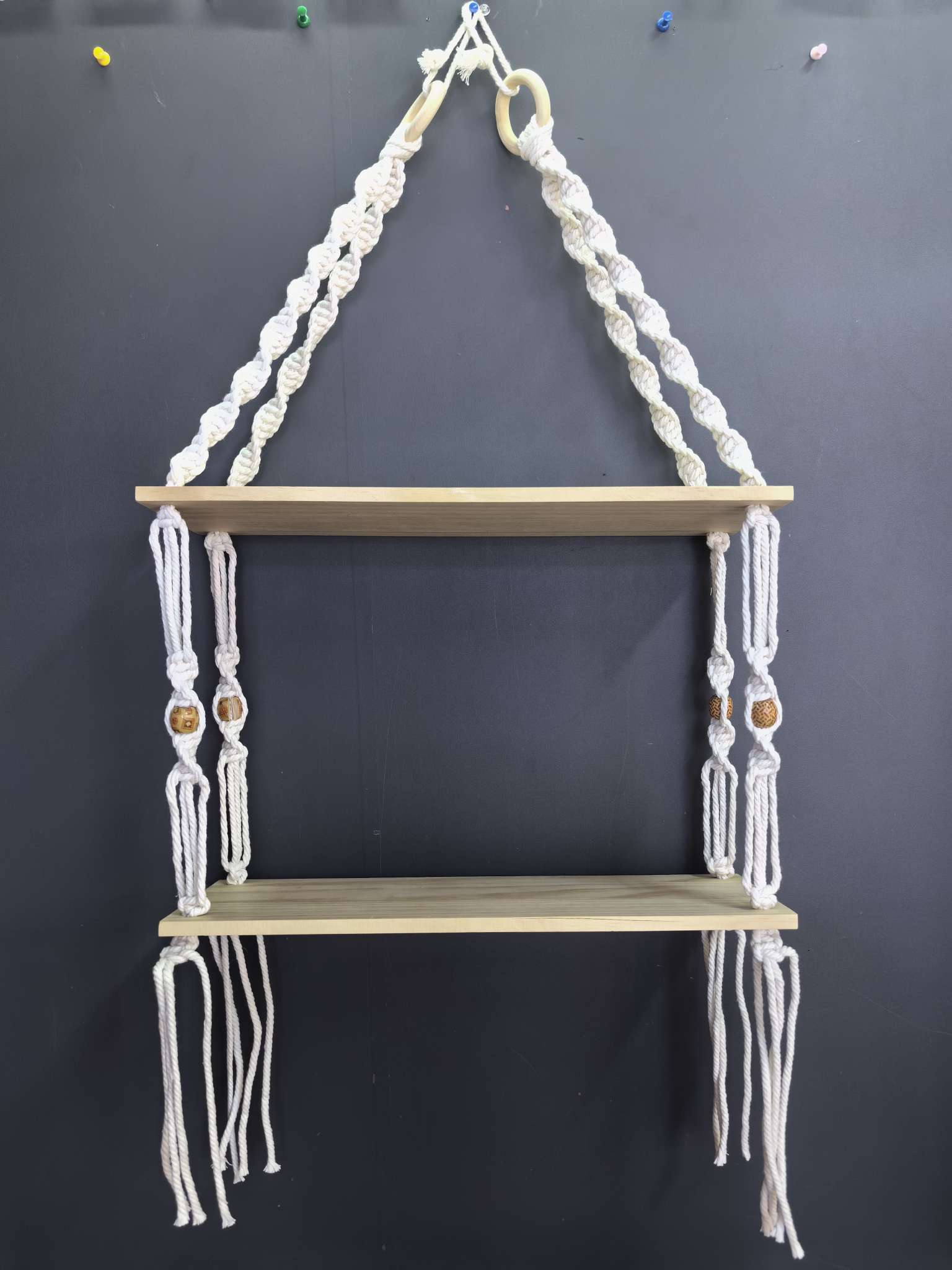 纯手工置物架棉绳编织置物架简易置物架可以收纳物品适用于民宿酒店家居置物架置物架详情图13