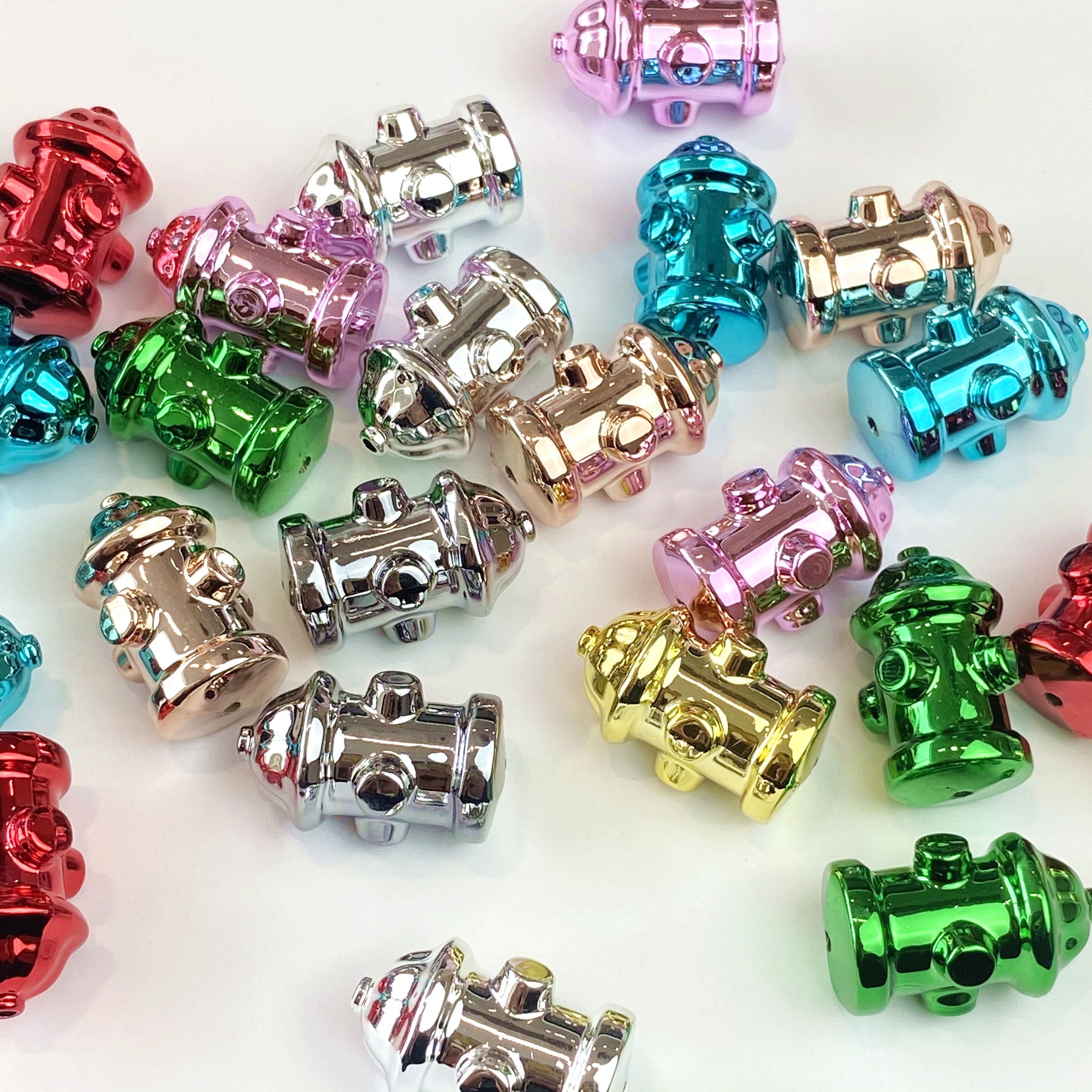 Acrylic electroplated metal fire hydrant creative diy mobile phone pendant chain/pendant key chain accessory making materials Item Picture