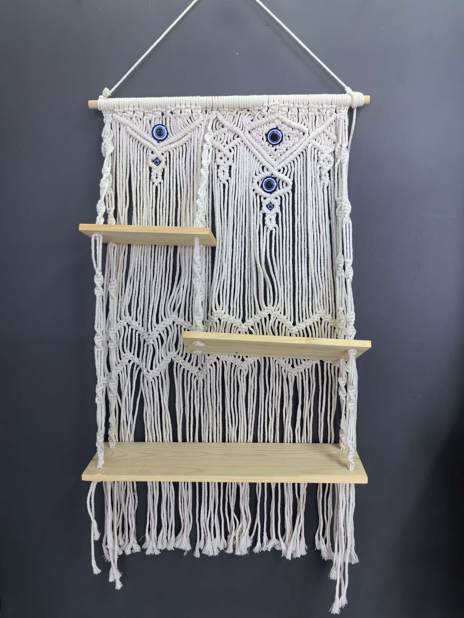 纯手工置物架棉绳编织置物架简易置物架可以收纳物品适用于民宿酒店家居置物架置物架详情图6