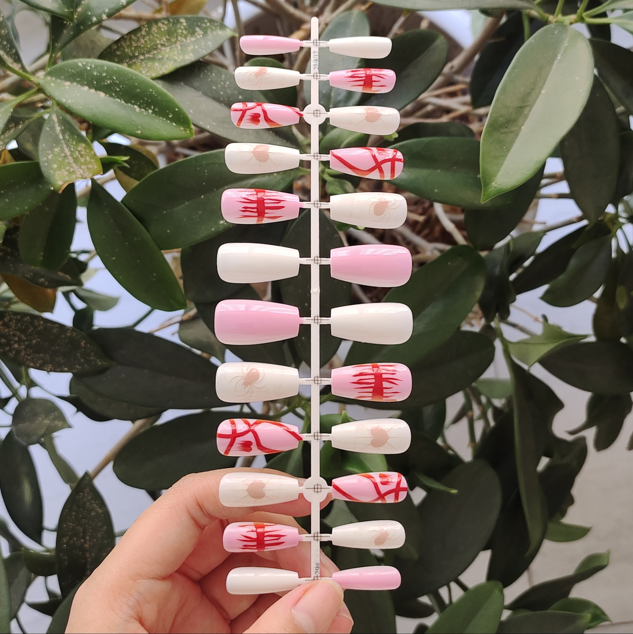 24-piece Halloween-themed trapezoidal nail detachable wearable nail art pieces fashionable wearable nails