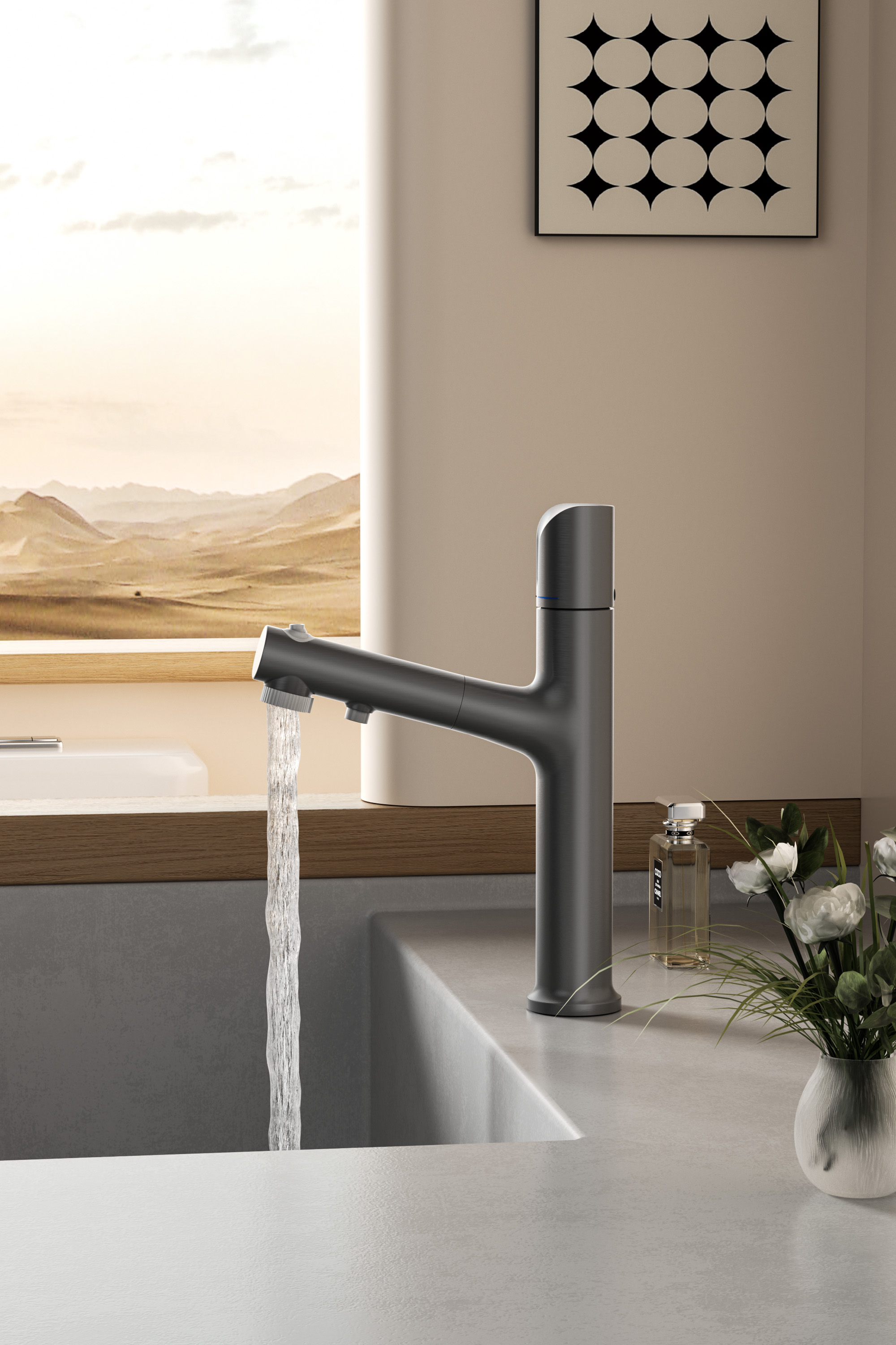 RAN brand, V9 model, kitchen faucet, imported valve core, electroplated + baked paint, highly efficient water-saving, healthy and environmentally friendly, selected main materials full figure