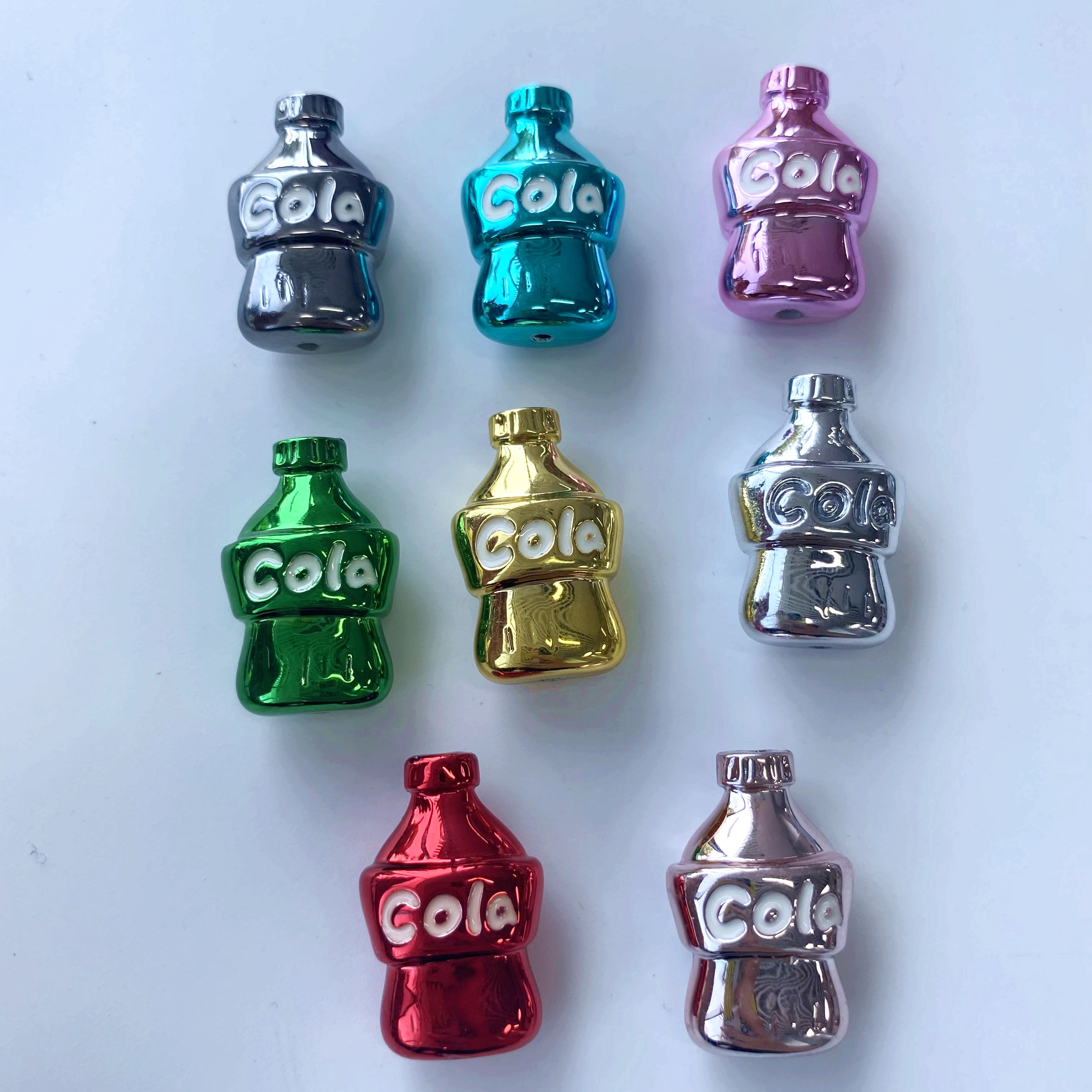Acrylic electroplated metal cola bottle creative diy mobile phone pendant chain/pendant key chain accessory making materials Application Scenario
