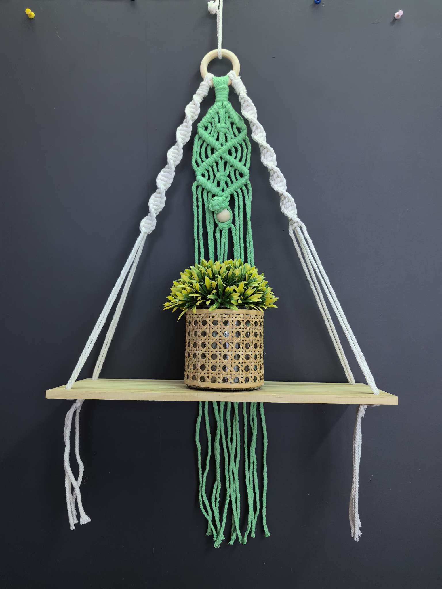 纯手工置物架棉绳编织置物架简易置物架可以收纳物品适用于民宿酒店家居置物架置物架详情图20