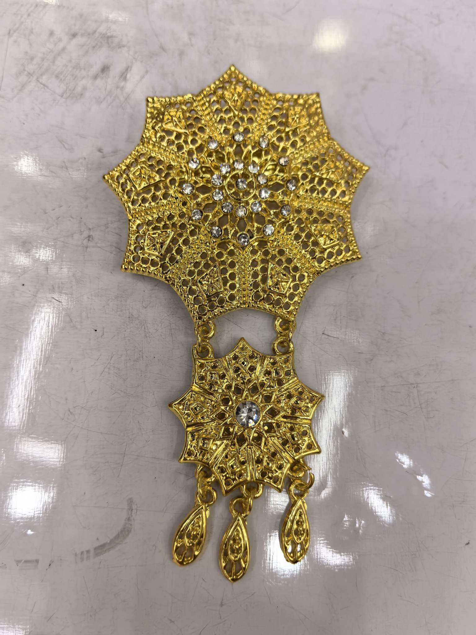 九辨尖叶吊坠胸花复古胸花配饰气质饰品衣领装饰别针扣胸花