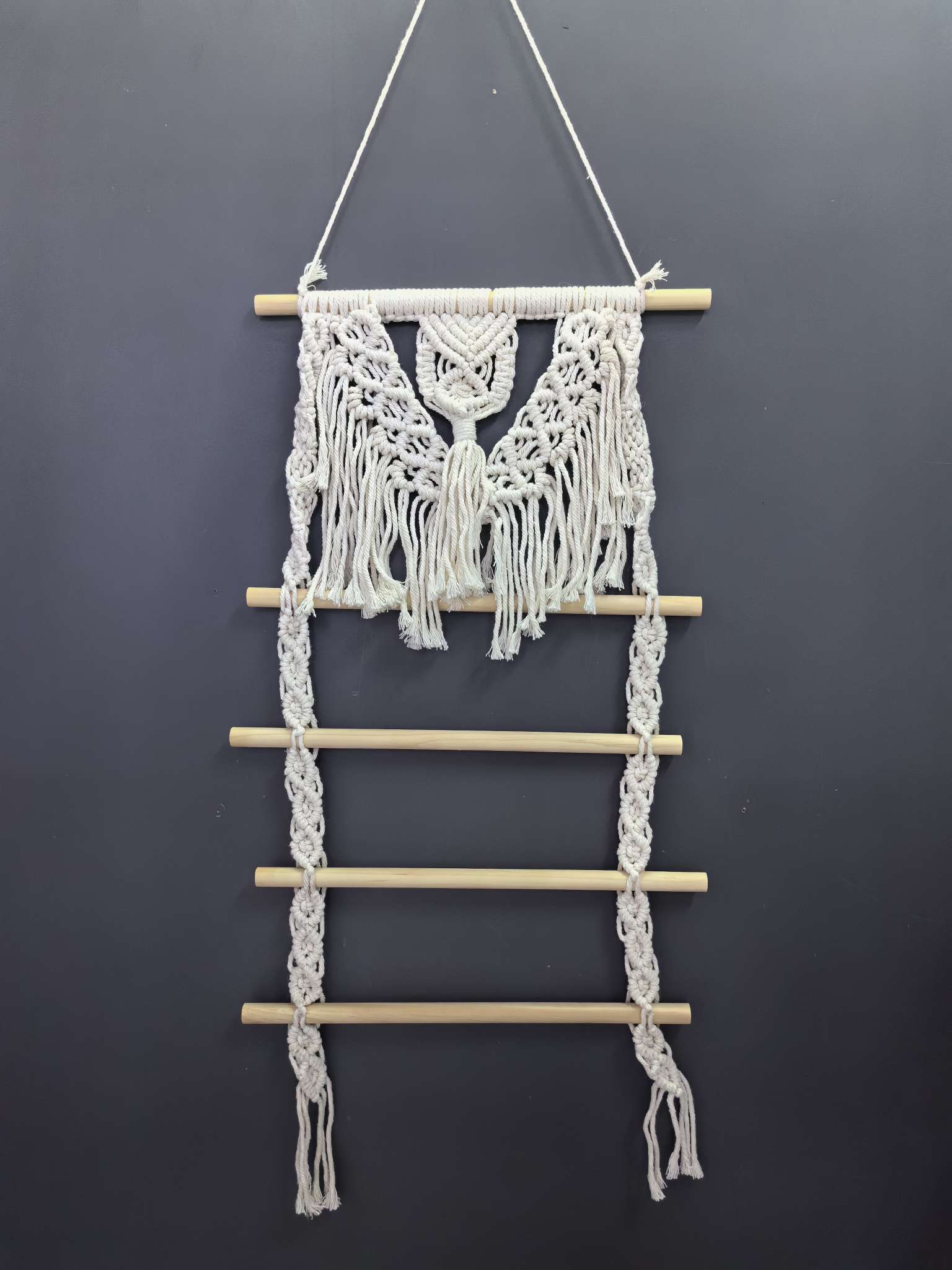 纯手工置物架棉绳编织置物架简易置物架可以收纳物品适用于民宿酒店家居置物架置物架细节图