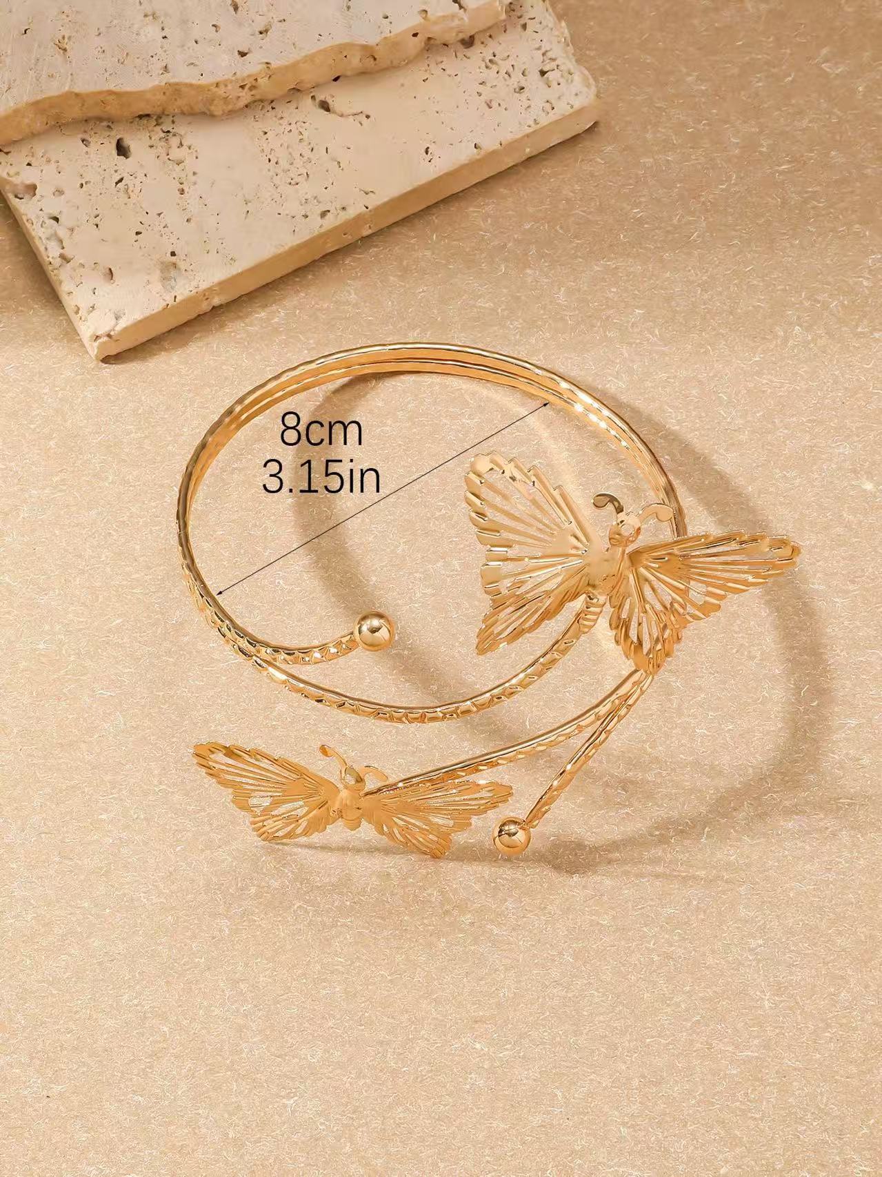 This is a popular cross-border bestseller in Europe and America, featuring a fashionable and niche geometric metal armband with a simple yet sophisticated look Item Picture