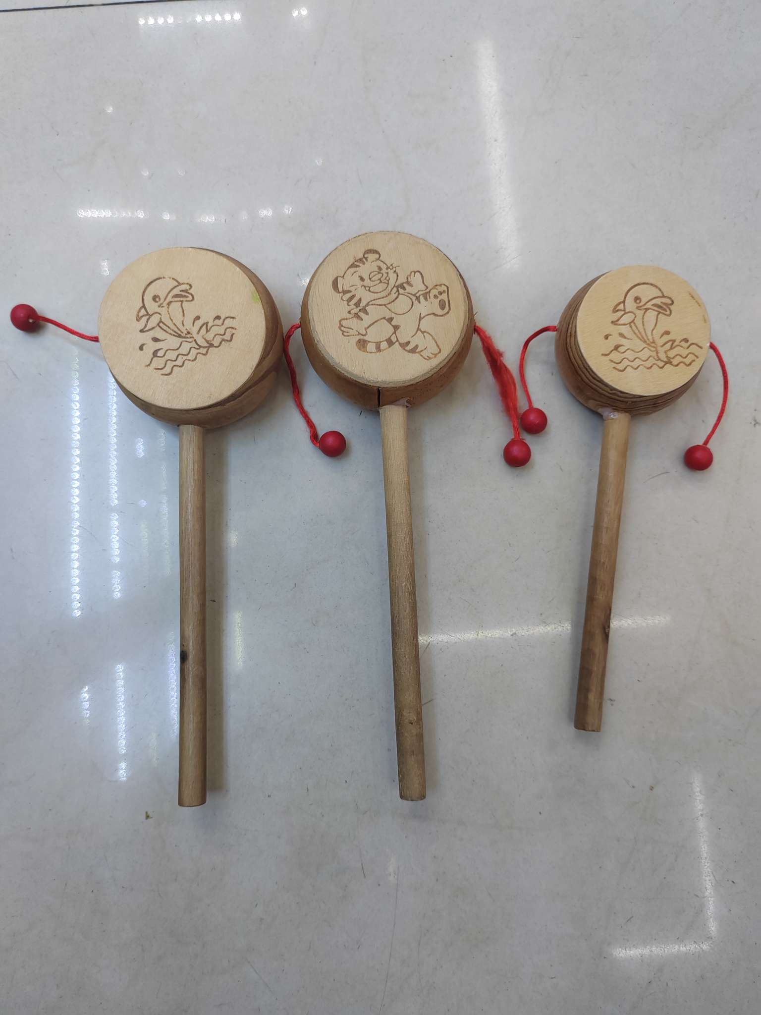 木制拨浪鼓婴幼儿手摇铃