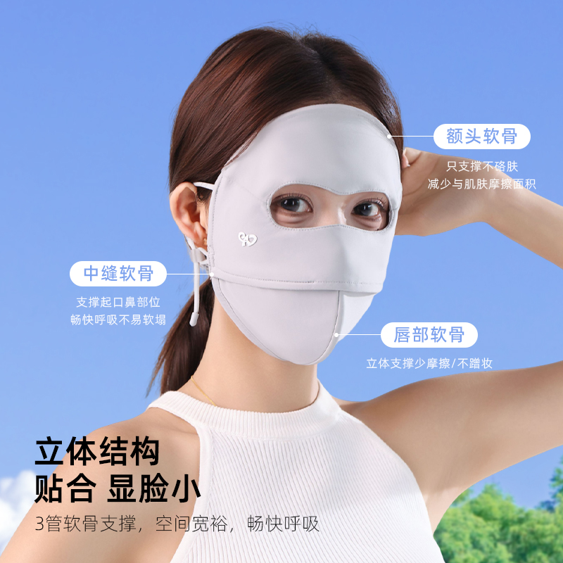 恩爱德防晒口罩女夏季防紫外线术后脸基尼遮阳冰丝全脸防晒面罩