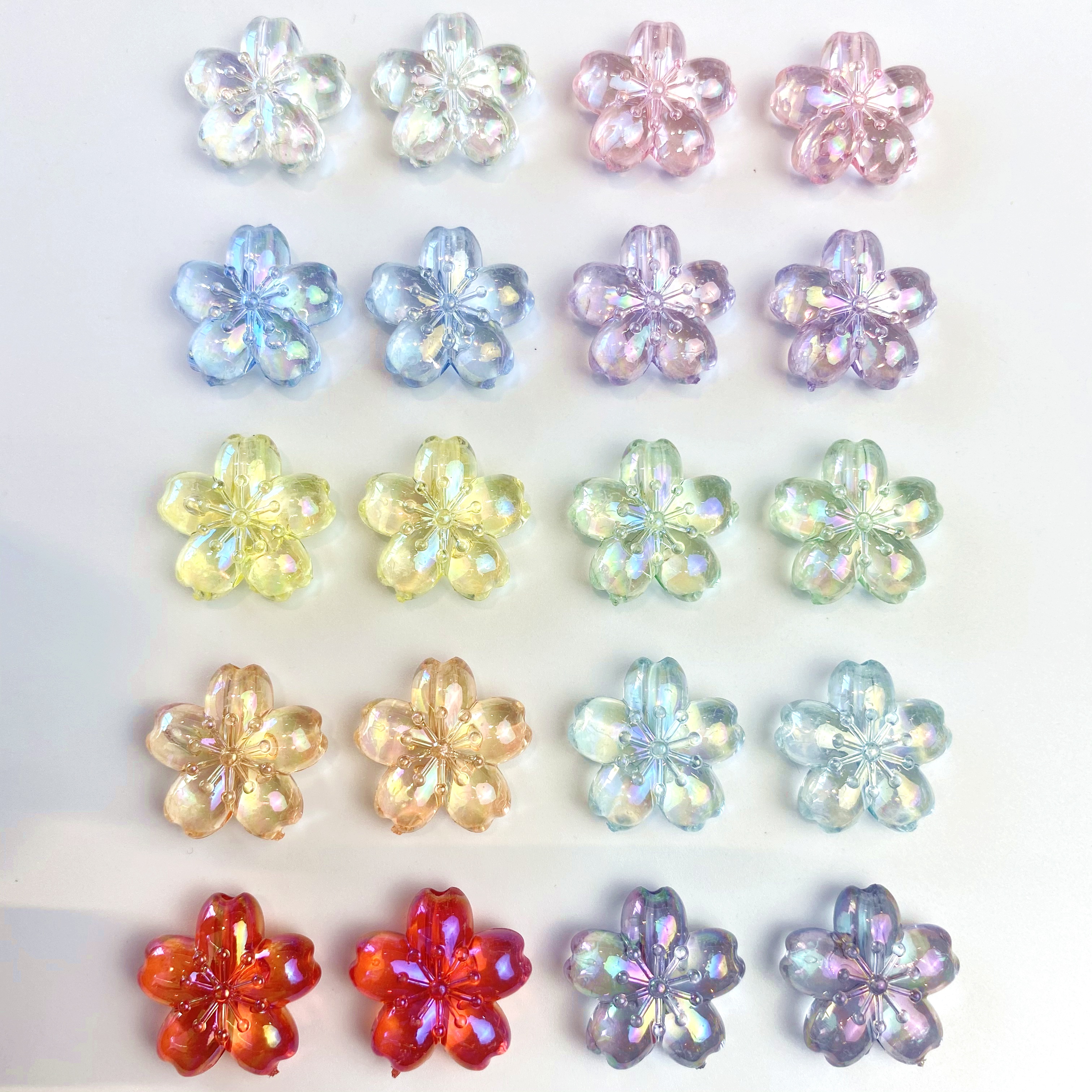 ab Acrylic transparent cherry blossom /diy mobile phone pendant, key chain, mobile phone chain accessory, material package production