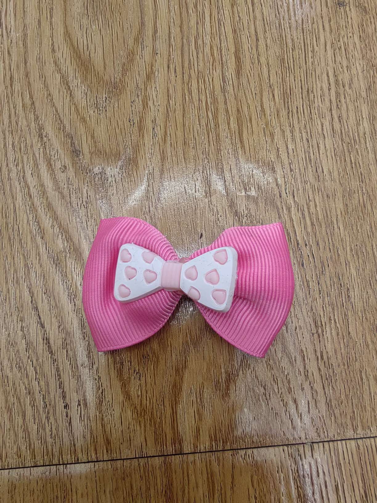 627     4公分宽罗纹带十粘软陶一字领结配件，发夹