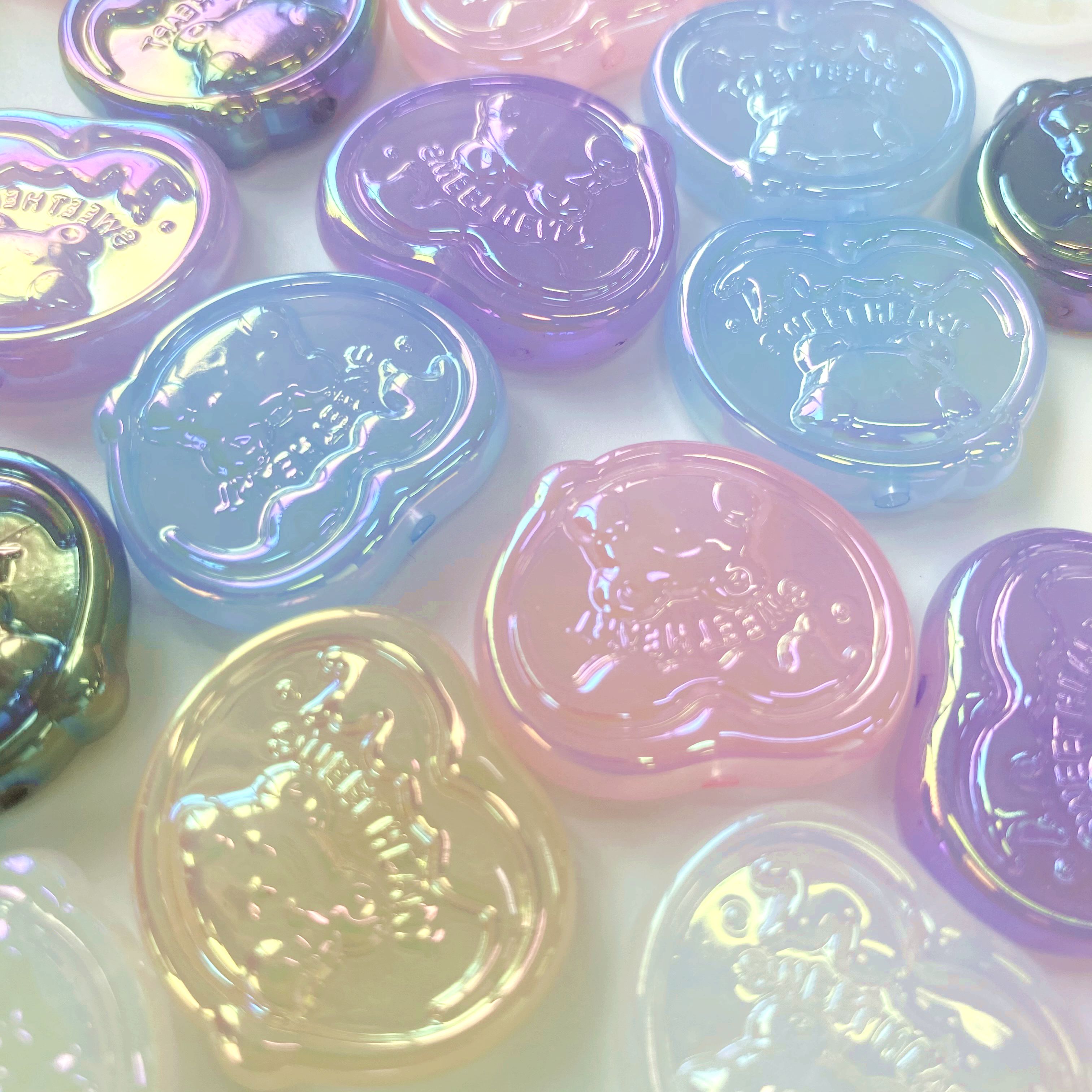 Acrylic uv jelly sweetheart bear piece creative diy mobile phone chain pendant/key pendant accessory material production details Picture