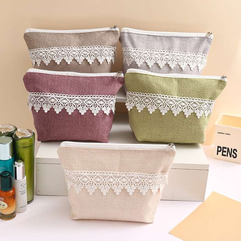 源头厂家新款现货棉布袋化妆品收纳包礼品包装袋蕾丝花边袋旅行收纳小包