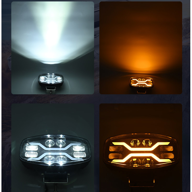 European-style yellow and white work maintenance lights, universal motorcycle lights, led off-road vehicle front bumper, car and truck spotlights Specification image