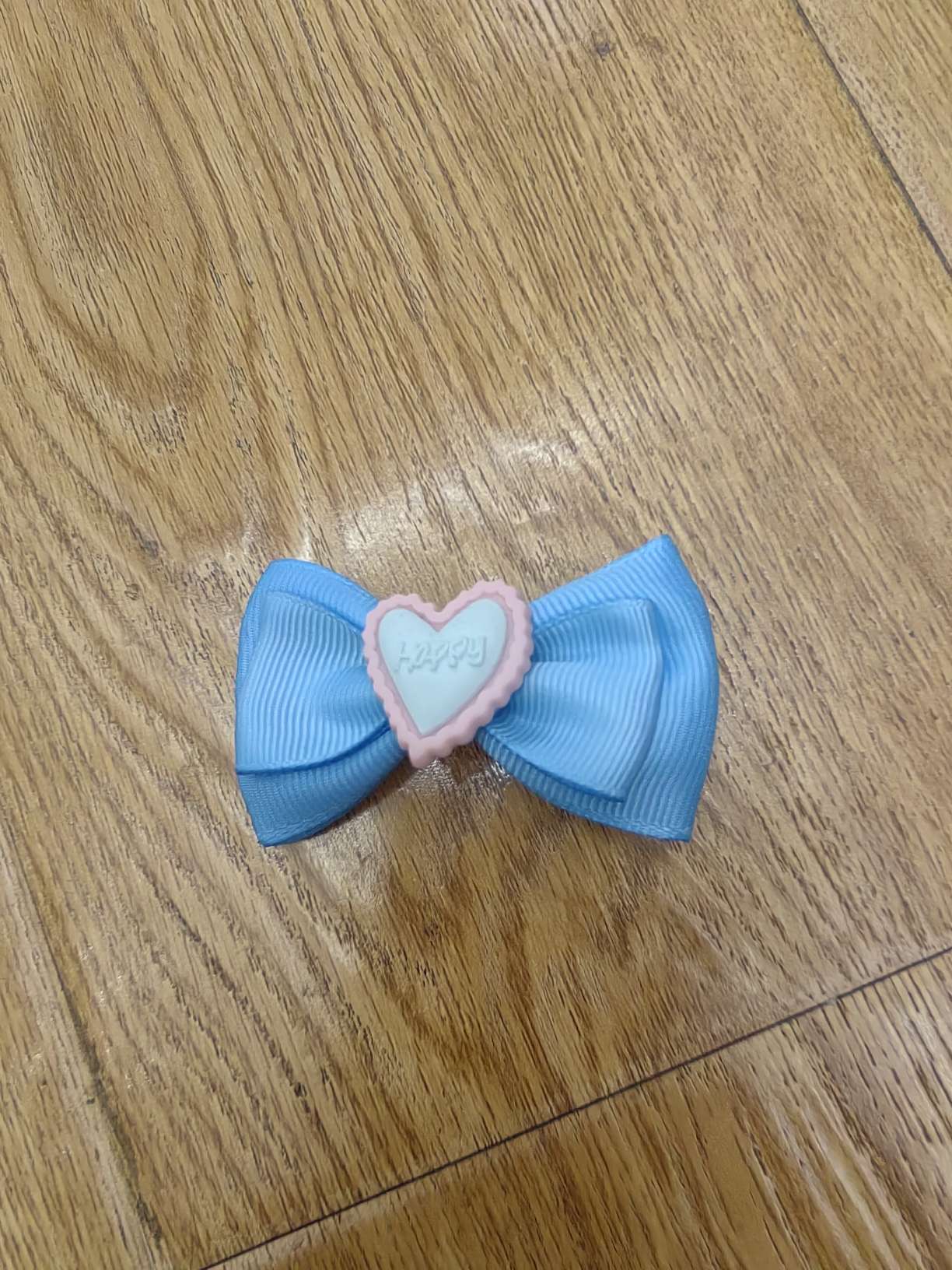 628  4公分螺纹带+粘软陶桃心配件+发夹产品图