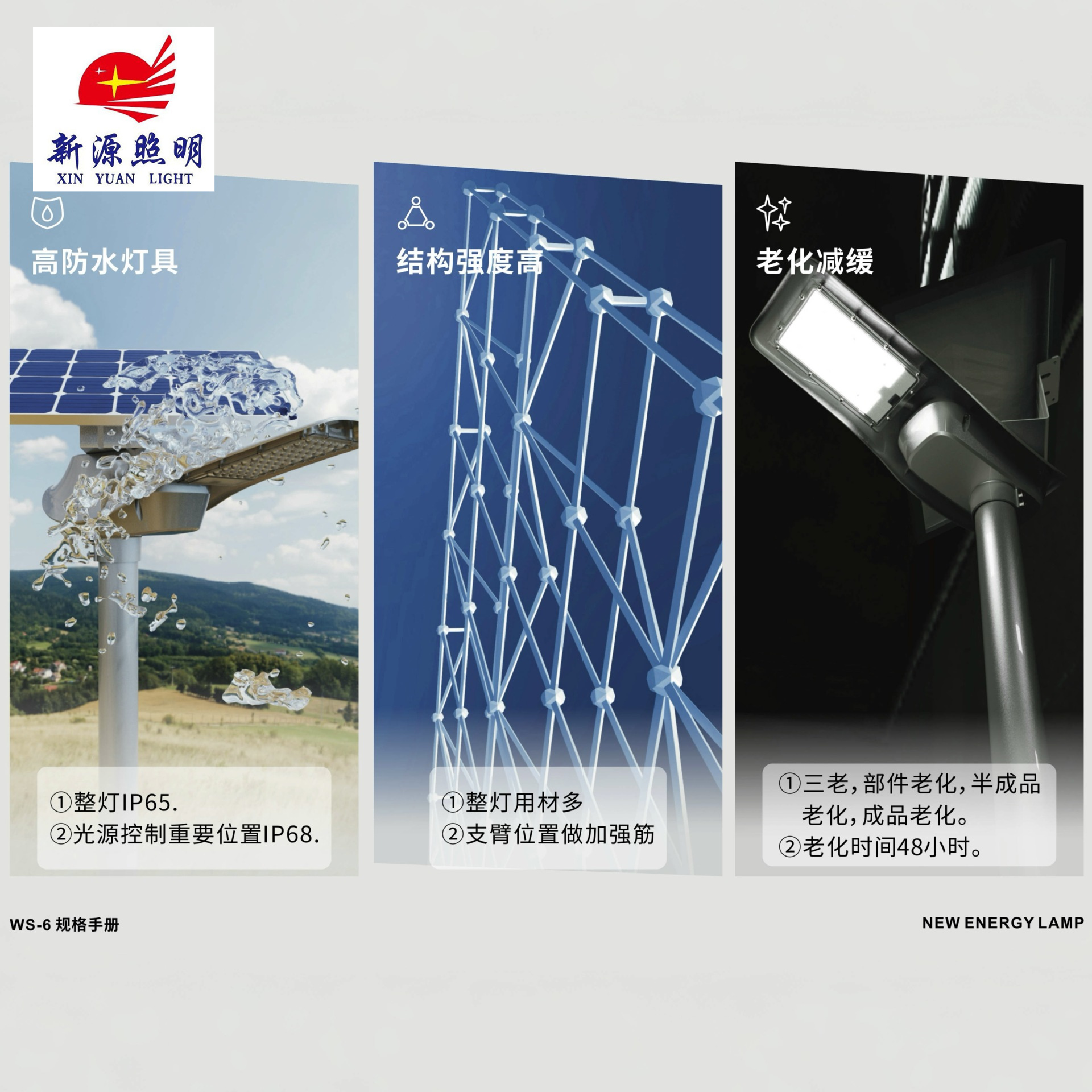 Solar lamps, outdoor garden lamps, bright waterproof street lamps, household lighting lamps, new rural solar street lamps details Picture