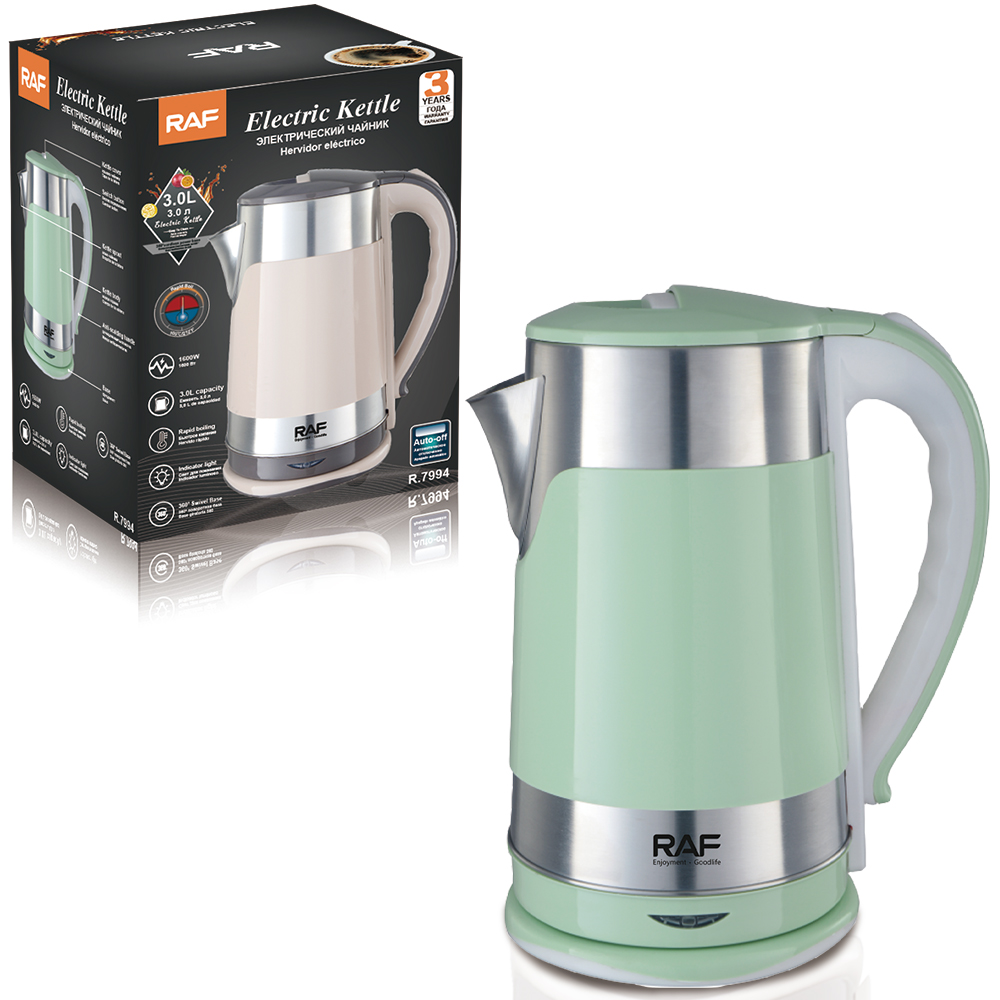 RAF European standard household wholesale stainless steel inner liner electric kettle 3L quick kettle heating automatic power-off kettle Application Scenario
