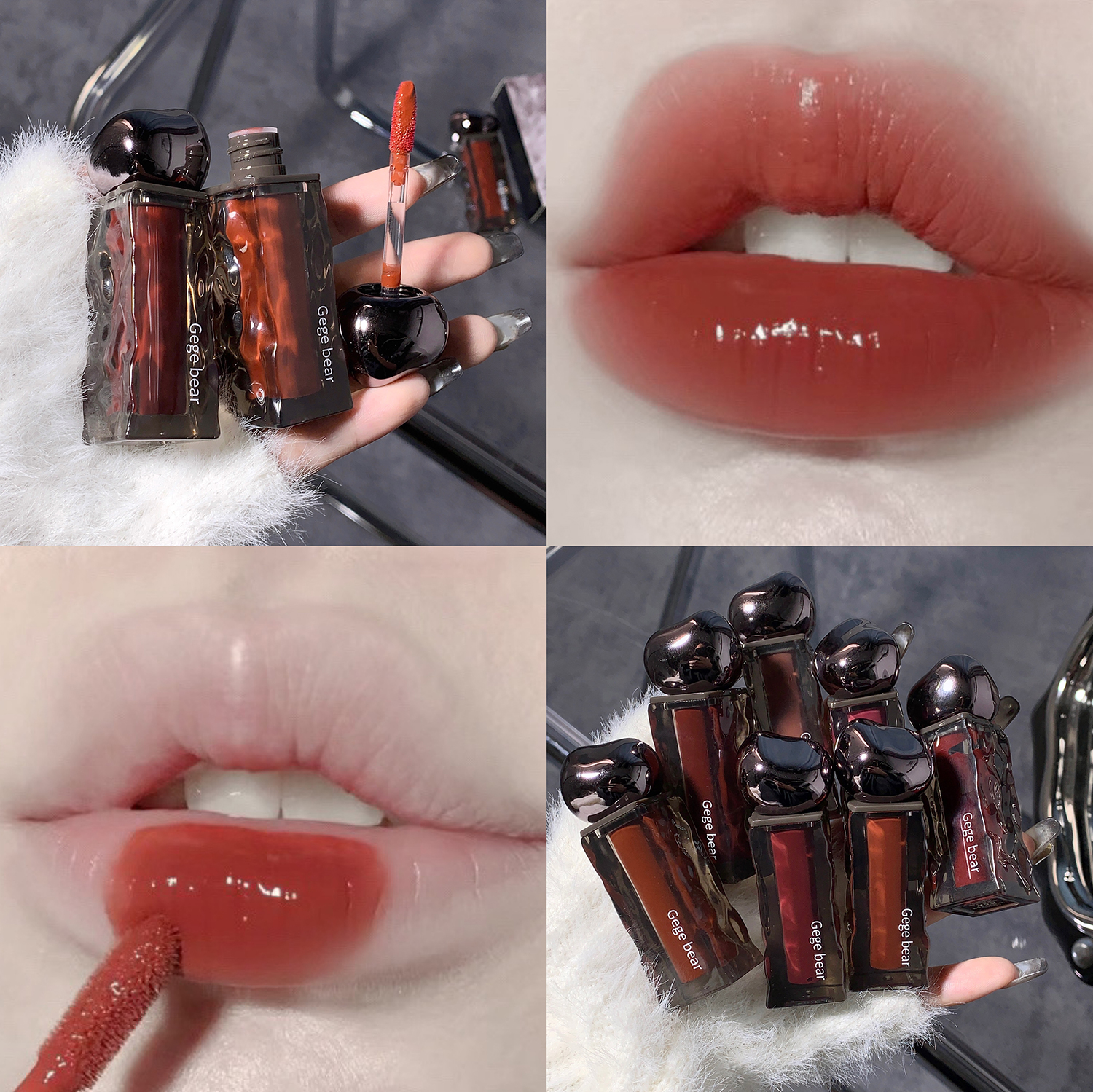Gegebear Glacier Lava Lip Gloss Moisturizes And Hydrates The Lips, With A Lustrous Mirror-Like Surface That Is Not Easy To Stick To The Glass. Cross-Border Lipstick Item Picture