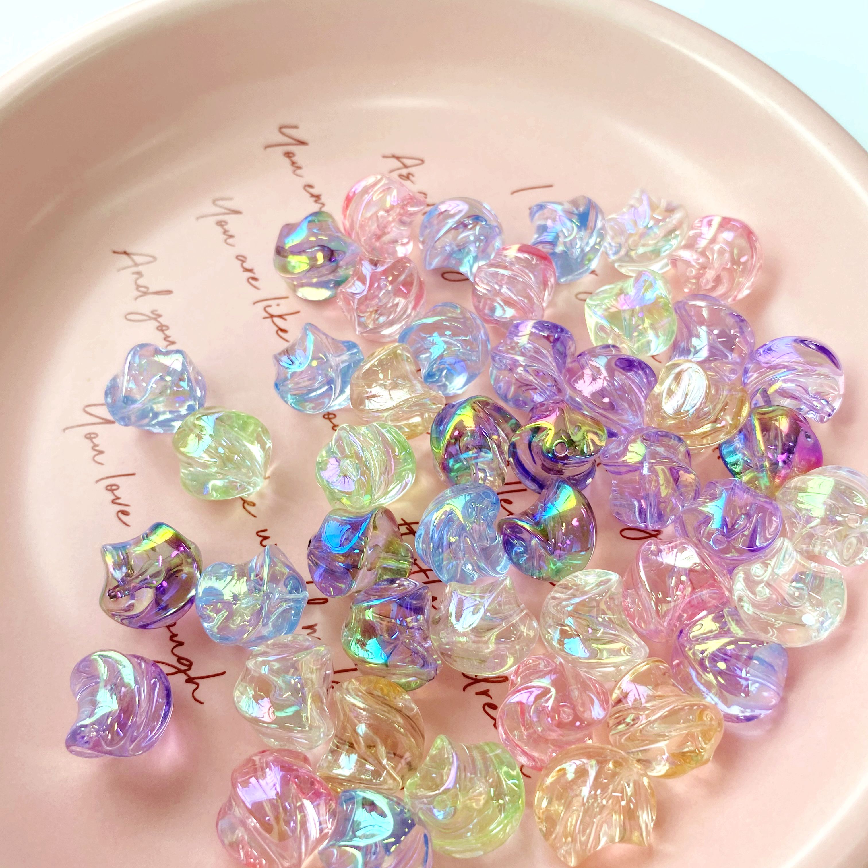 Acrylic uv ice-transparent perforated Twist-off diy pendant/mobile phone chain keychain pendant accessory material production Item Picture