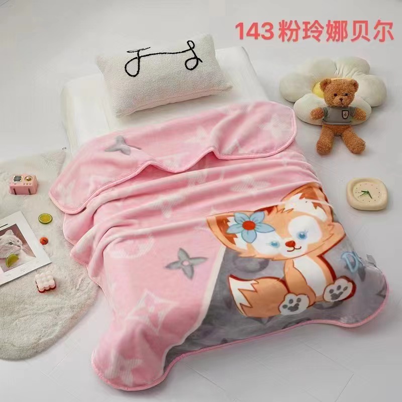 Manufacturer's in-stock baby blanket, newborn small blanket, super transparent double-layer thickened edge, kindergarten nap cloud blanket, children's blanket, warm little blanket for babies details Picture
