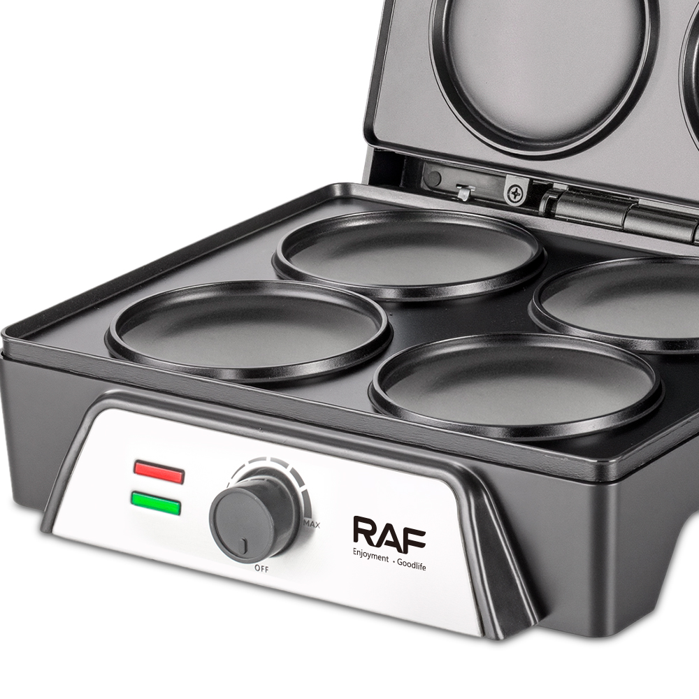 RAF European standard cross-border household round pancake machine, non-stick coating, double-sided uniform heating waffle machine, thin pancake machine Item Picture