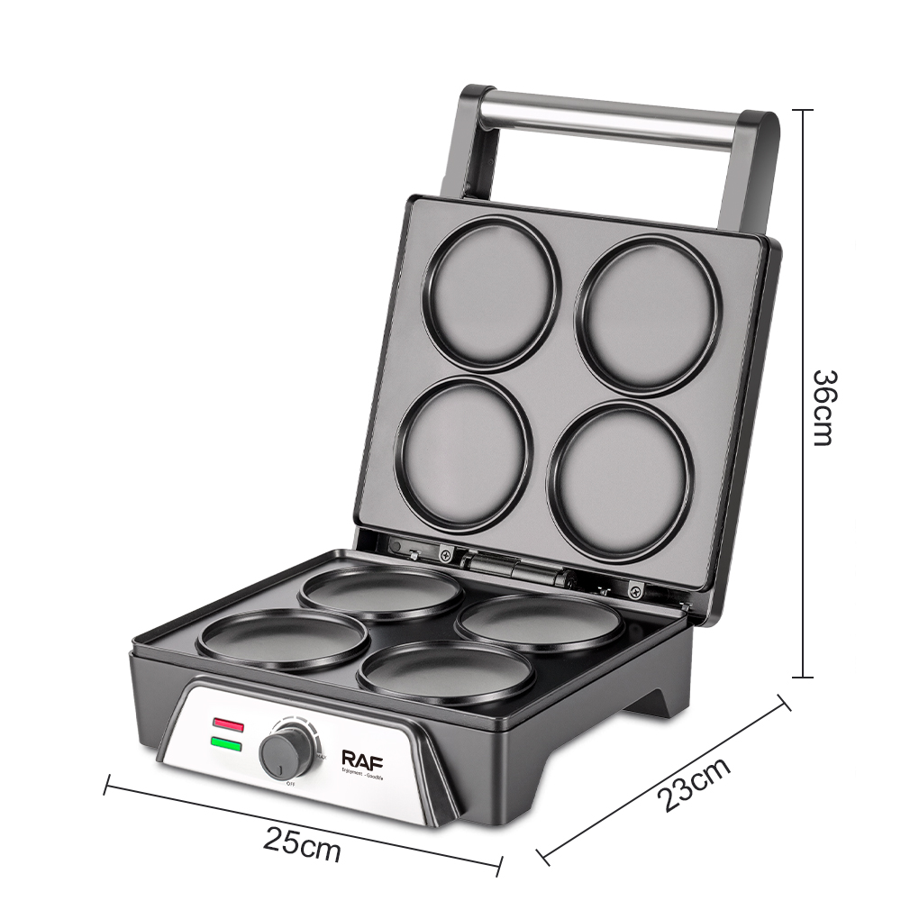 RAF European standard cross-border household round pancake machine, non-stick coating, double-sided uniform heating waffle machine, thin pancake machine Specification drawing