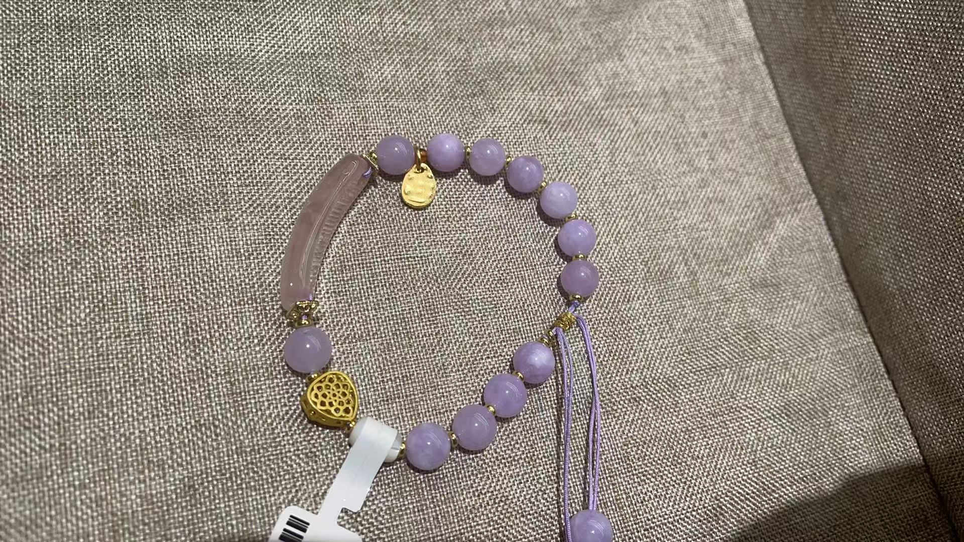 半镯粉东陵玉白玛瑙编绳手链抽拉可调节古风女手串