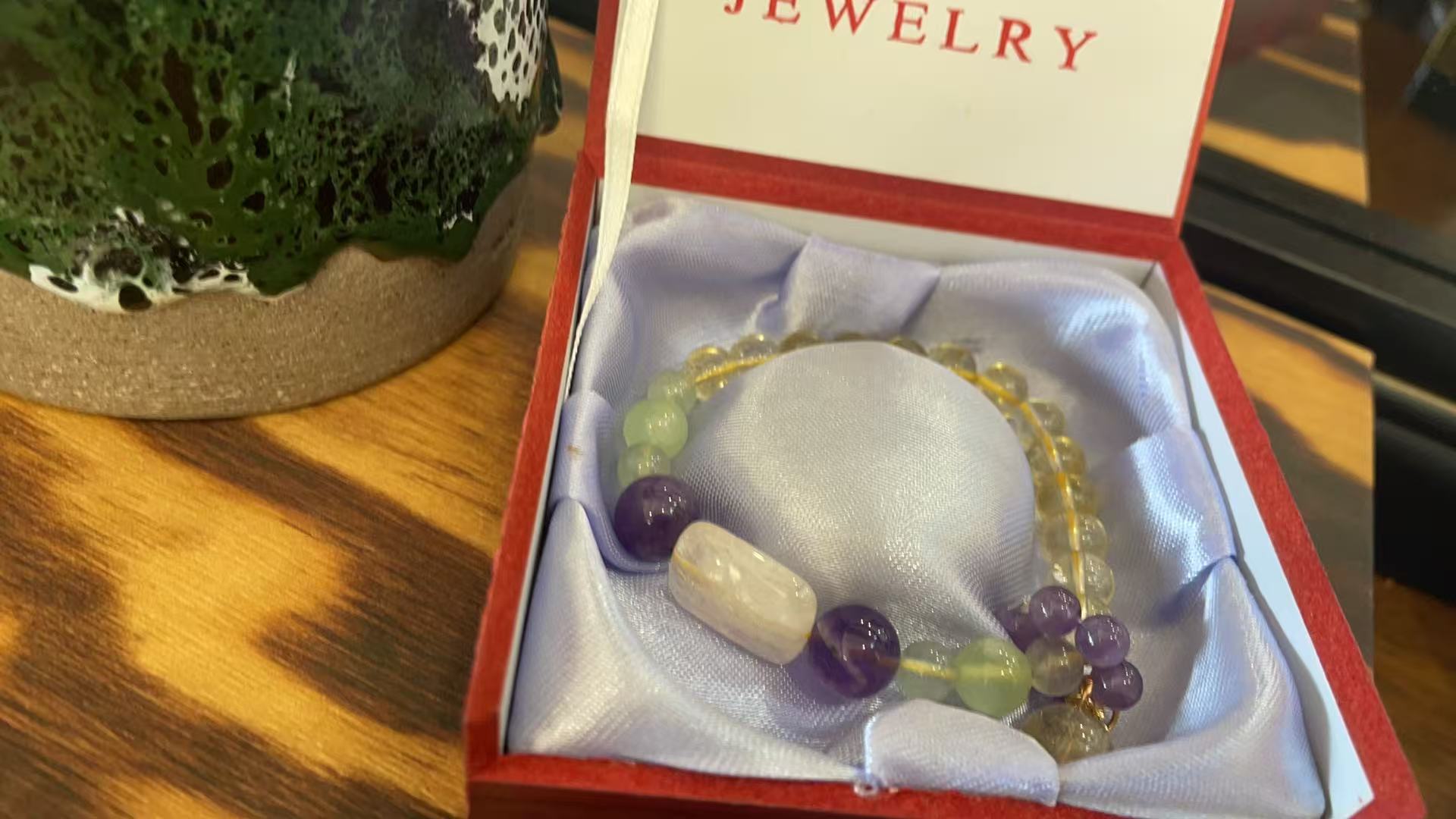 新中式天然柠檬晶手串设计感不规则几何路路通水