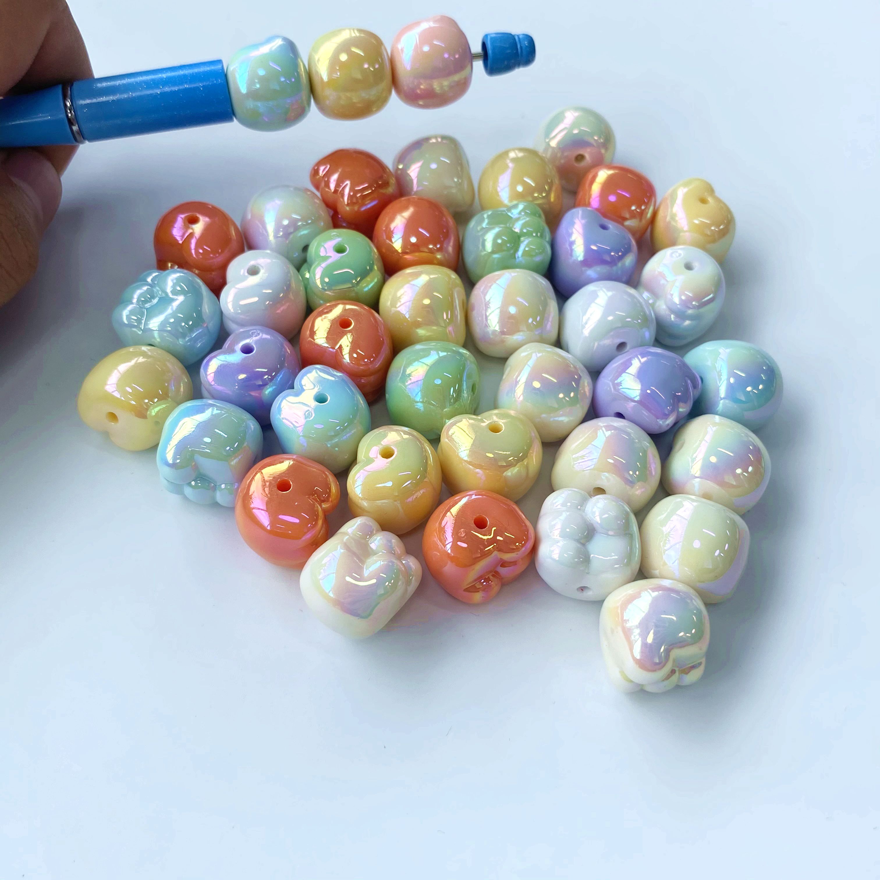 Acrylic solid color uv small fist diy pendant/mobile phone chain keychain pendant accessory material production Specification image