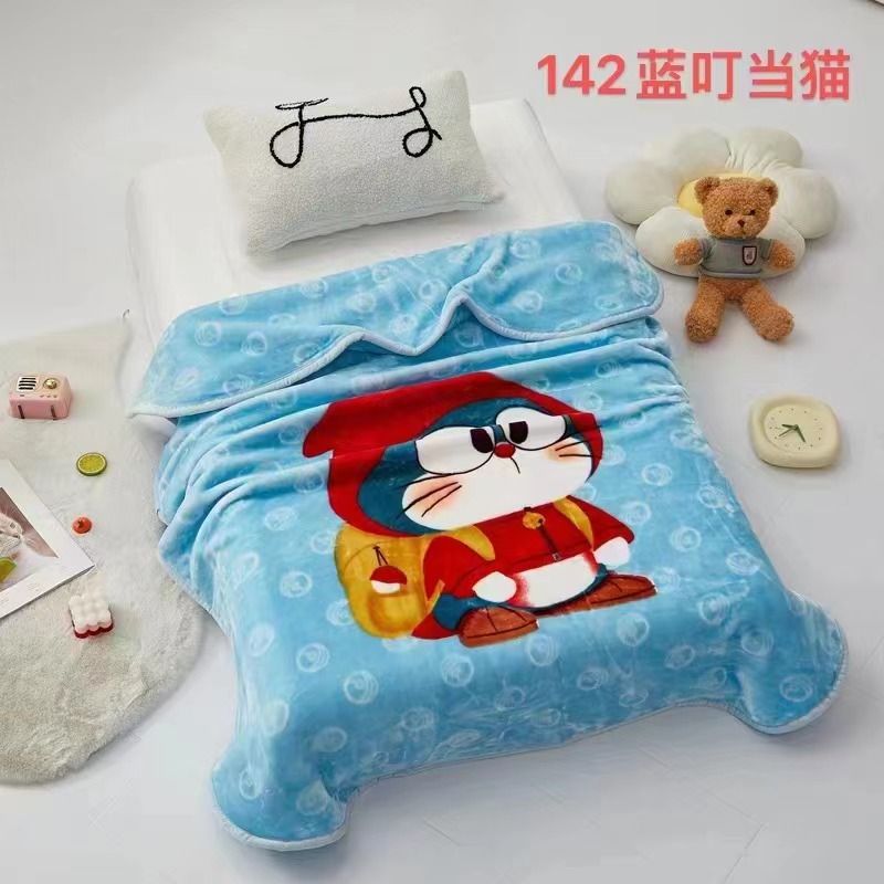 Manufacturer's in-stock baby blanket, newborn small blanket, super transparent double-layer thickened edge, kindergarten nap cloud blanket, children's blanket, warm little blanket for babies Specification image