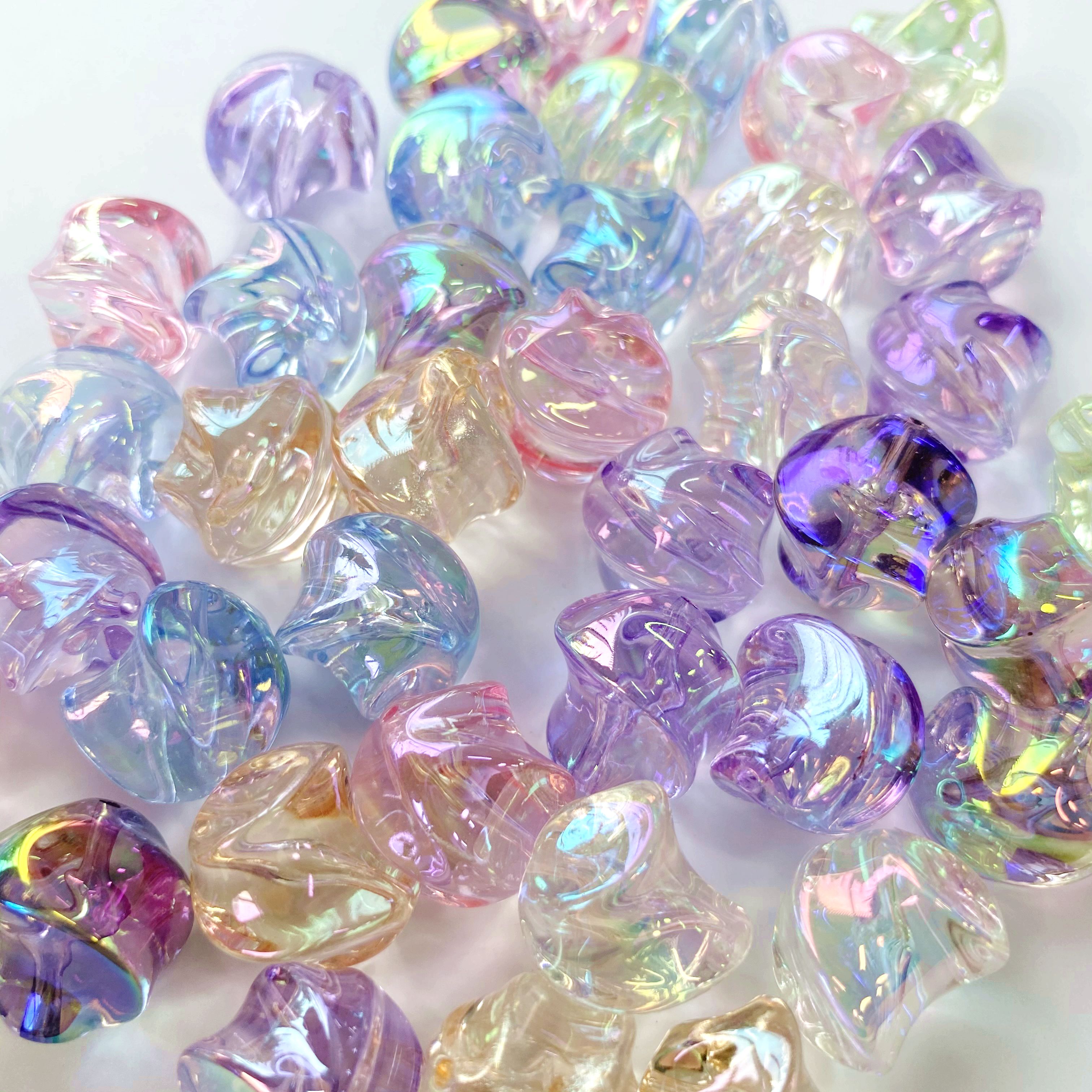 Acrylic uv ice-transparent perforated Twist-off diy pendant/mobile phone chain keychain pendant accessory material production Specification image