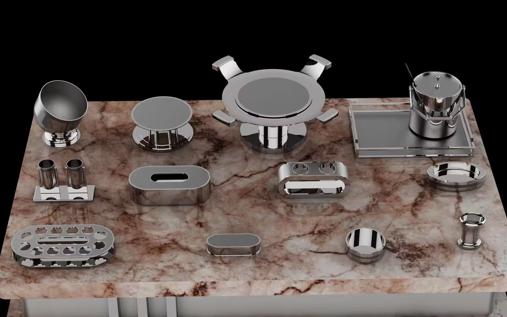 商务会所包厢摆台夜场KTV酒吧会所/Party.K摆件烟灰缸大果盘纸巾盒话筒架详情5