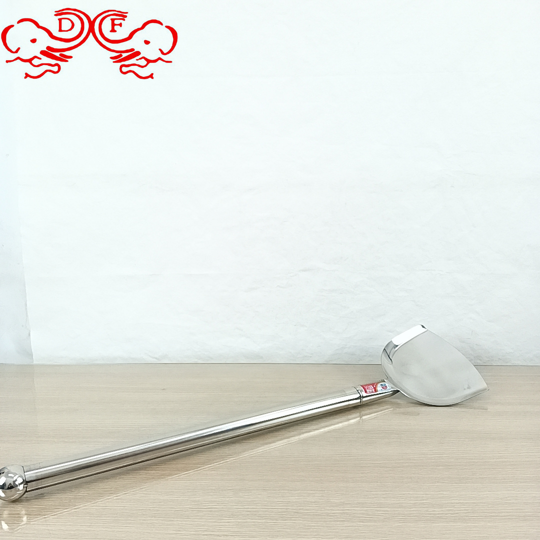 DF99226 Hotel kitchen large pot special large spatula, extra-thick stainless steel kitchenware, large spatula for stir-frying, steel spatula, DF TRADINGHOUSE Item Picture