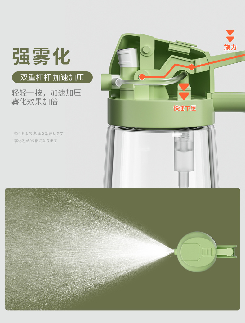 Glass spray bottle, can be inverted and sprayed, kitchen household large-diameter oil bottle, press oil bottle, barbecue and baking oil bottle, oil bottle, plastic stainless steel oil bottle, oil bottle, stainless steel oil bottle, spray bottle Item Picture