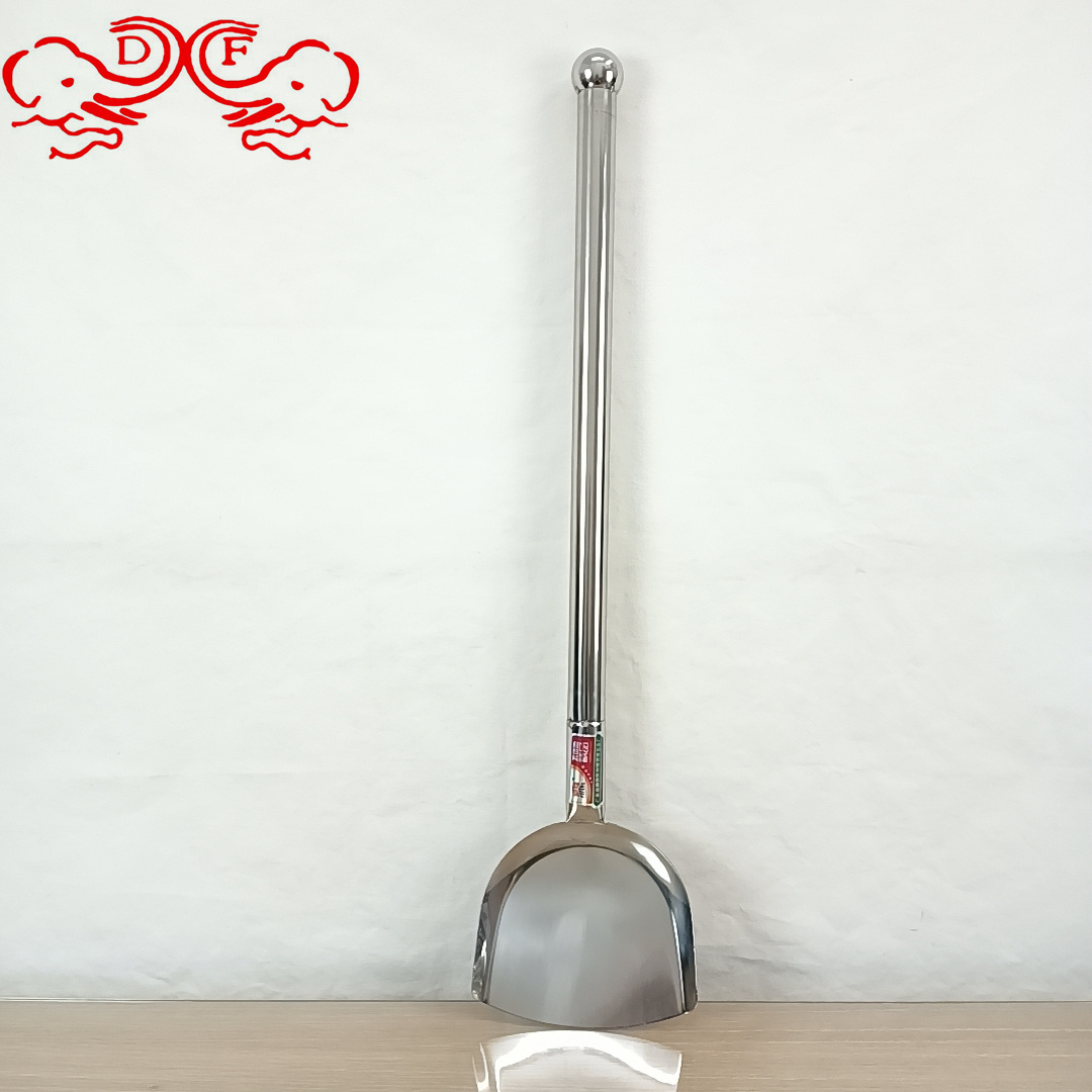 DF99226 Hotel kitchen large pot special large spatula, extra-thick stainless steel kitchenware, large spatula for stir-frying, steel spatula, DF TRADINGHOUSE Specification image