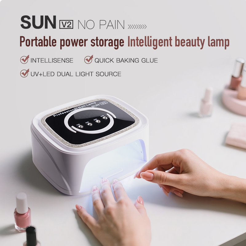 The new 108W battery-powered V2 nail lamp, high-power nail baking lamp, therapy lamp, intelligent sensing and portable full figure