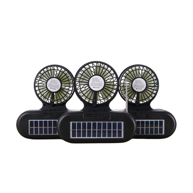 ai-135 solar-powered charging mini fan, African wireless Bluetooth mini Speaker, car mobile portable flashlight Item Picture