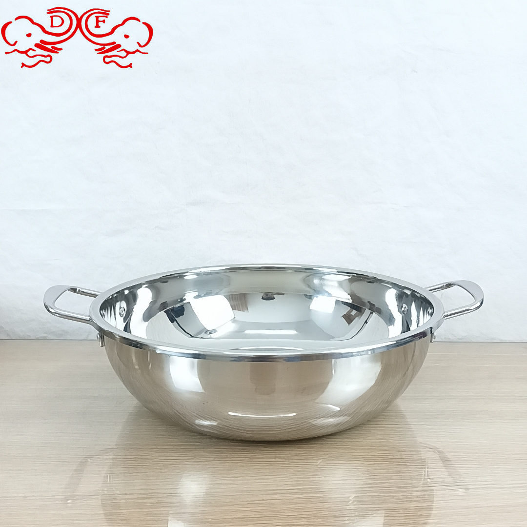 DF99955 stainless steel hot pot basin, Little Sheep extra-thick clear soup hot pot with ears, outdoor alcohol hot pot special pot DF TRADINGHOUSE