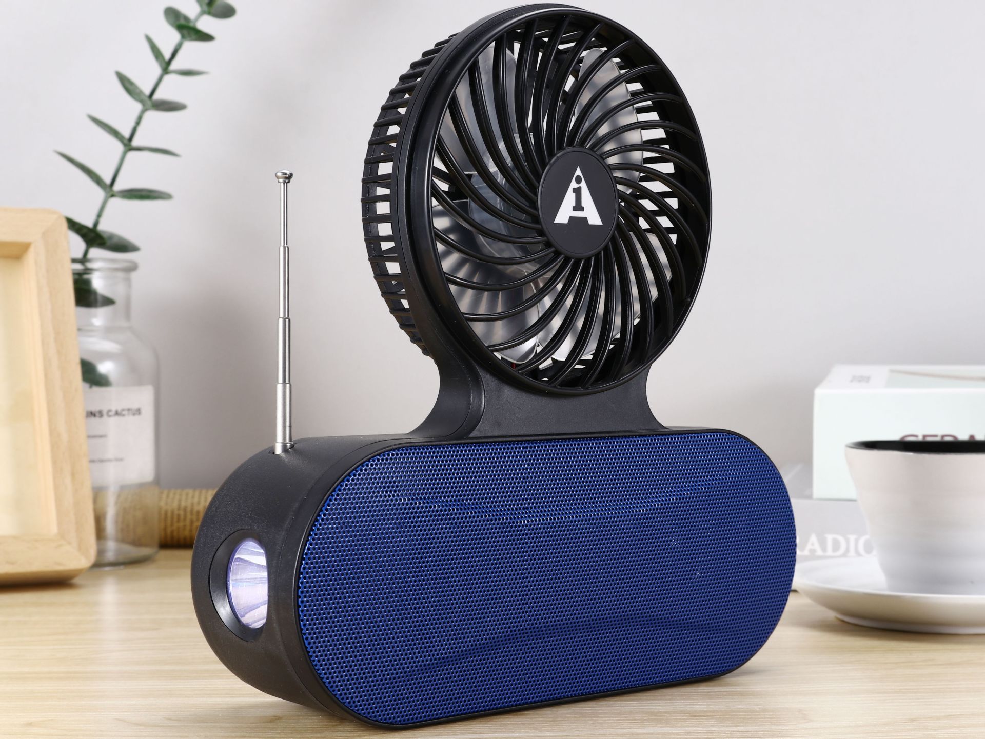 ai-135 solar-powered charging mini fan, African wireless Bluetooth mini Speaker, car mobile portable flashlight pic 2