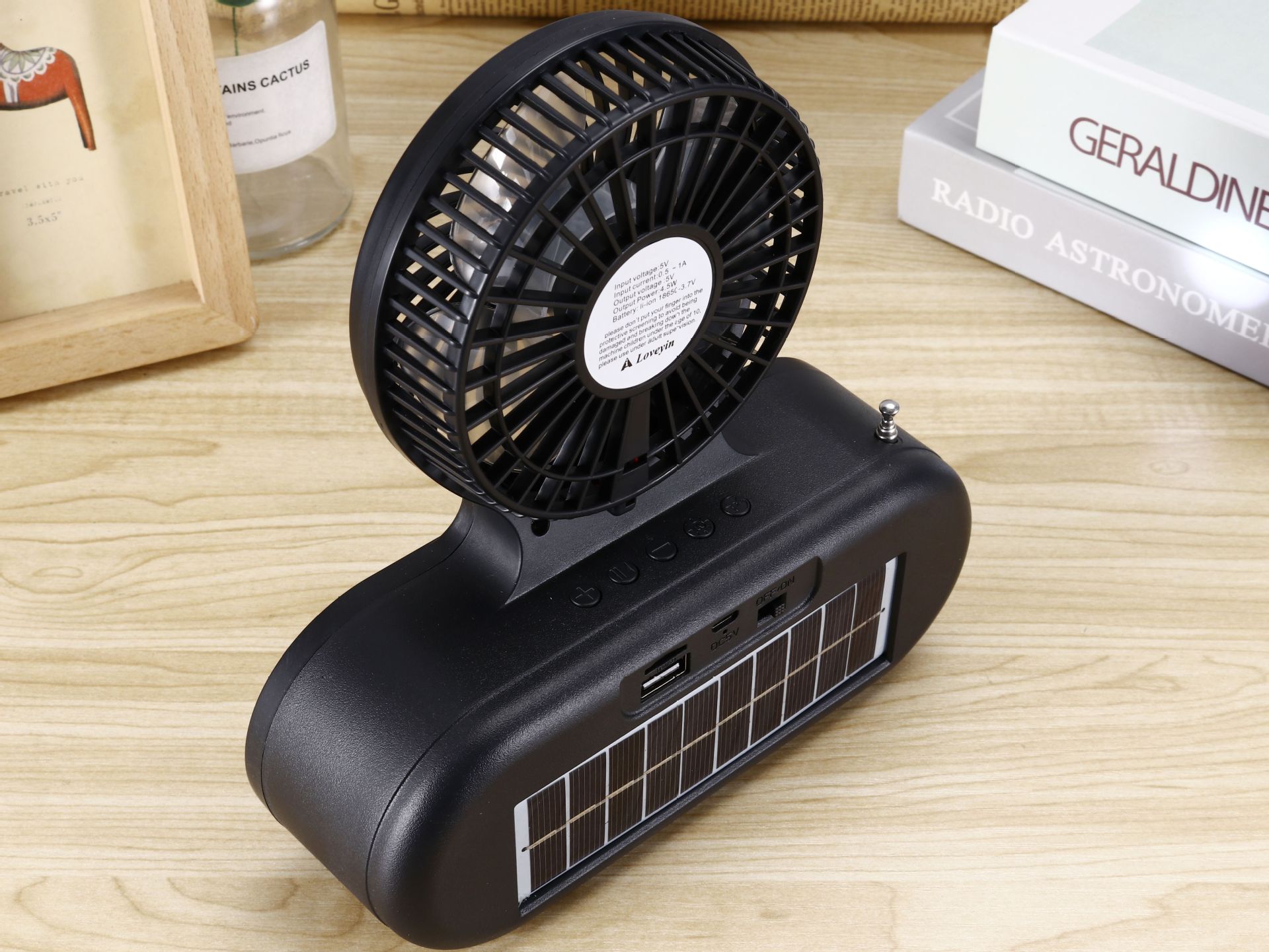 ai-135 solar-powered charging mini fan, African wireless Bluetooth mini Speaker, car mobile portable flashlight pic 7