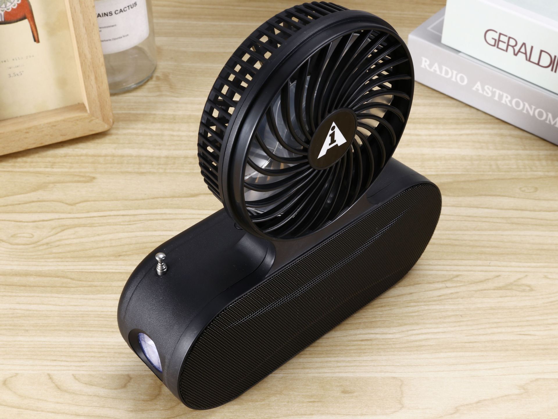 ai-135 solar-powered charging mini fan, African wireless Bluetooth mini Speaker, car mobile portable flashlight pic 6