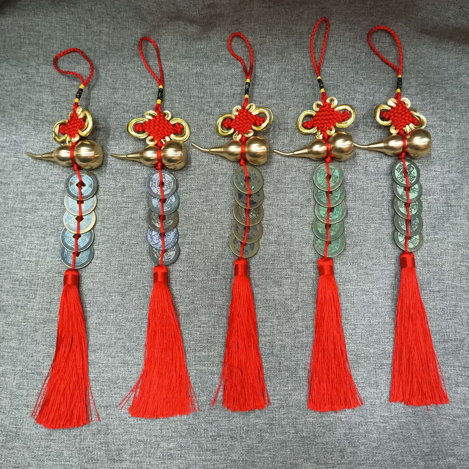 中公工艺葫芦五帝钱挂件高仿复古铜钱挂饰包扣车挂件仿古钱币中国结挂件详情图13