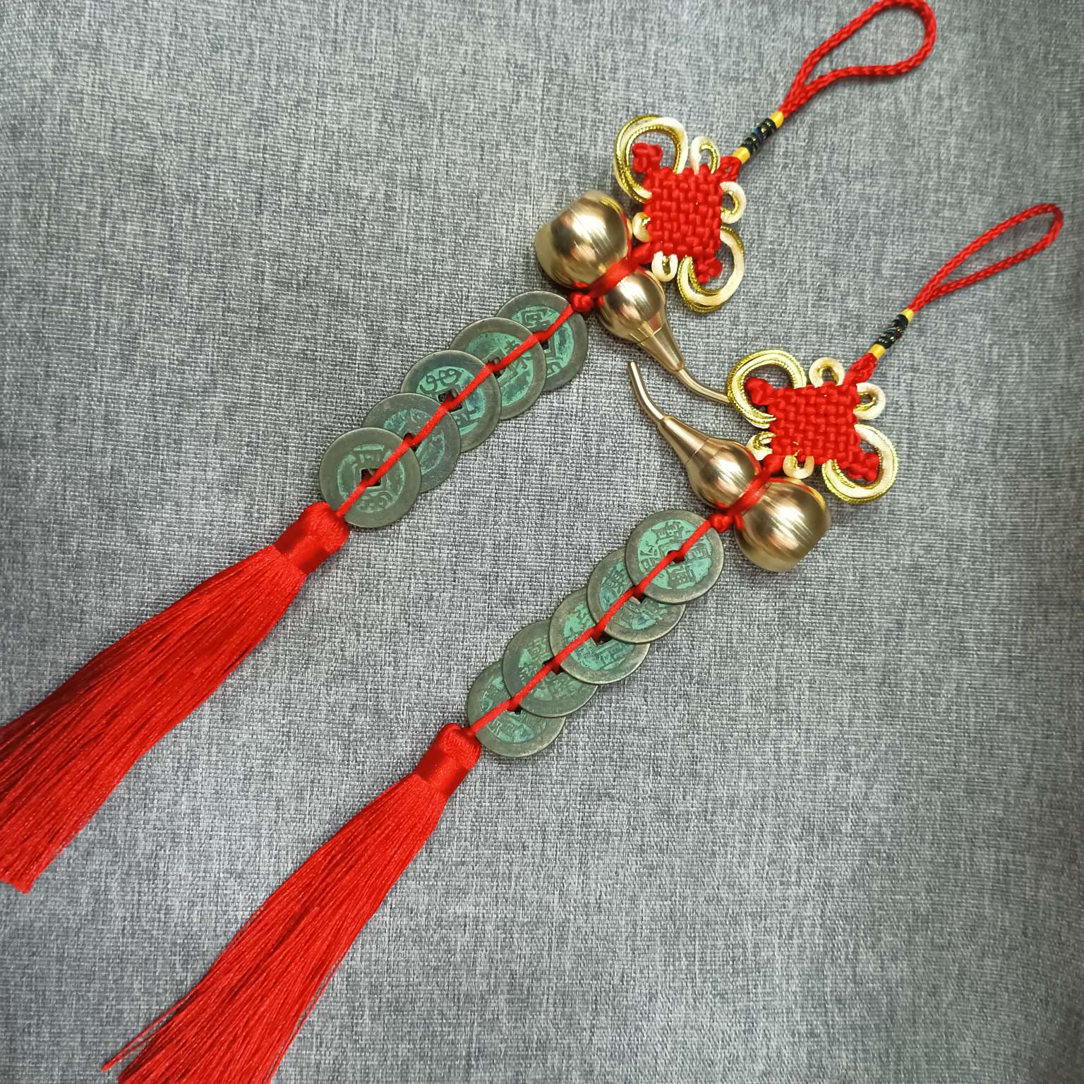 中公工艺葫芦五帝钱挂件高仿复古铜钱挂饰包扣车挂件仿古钱币中国结挂件详情图7