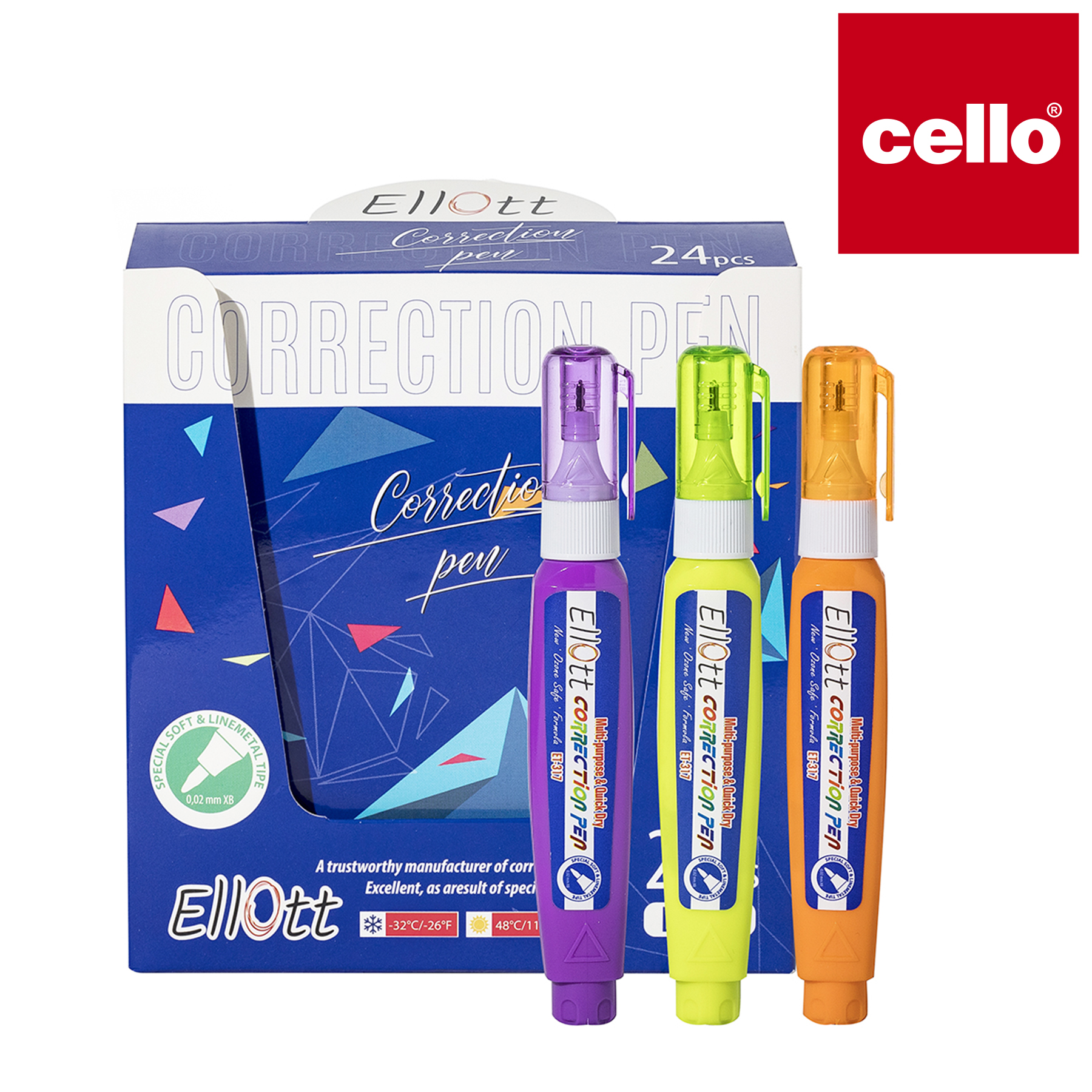 cello Correction fluid Correction with stationery, a student office correction tool, portable writing correction tool ET-317 details Picture
