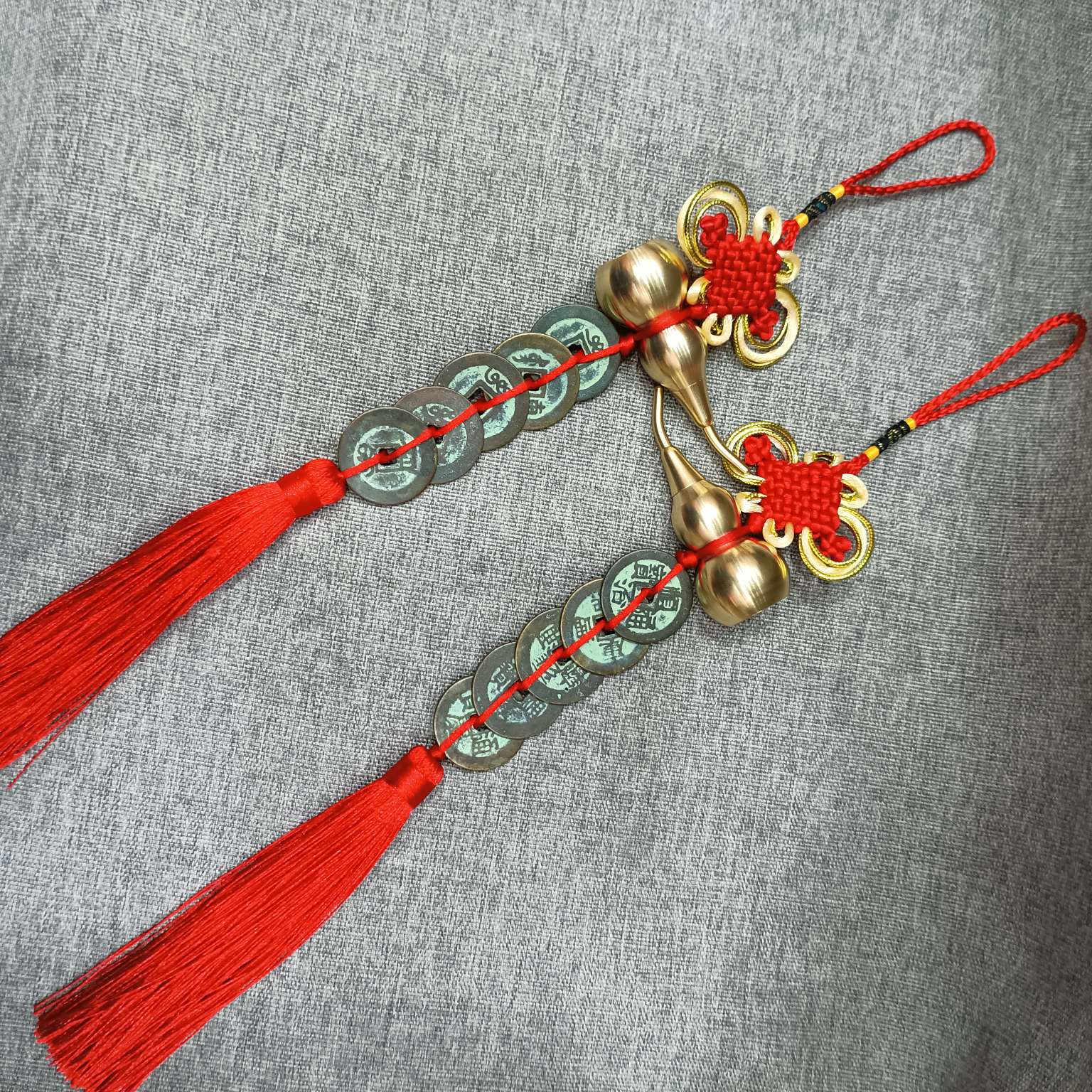 中公工艺葫芦五帝钱挂件高仿复古铜钱挂饰包扣车挂件仿古钱币中国结挂件详情图6